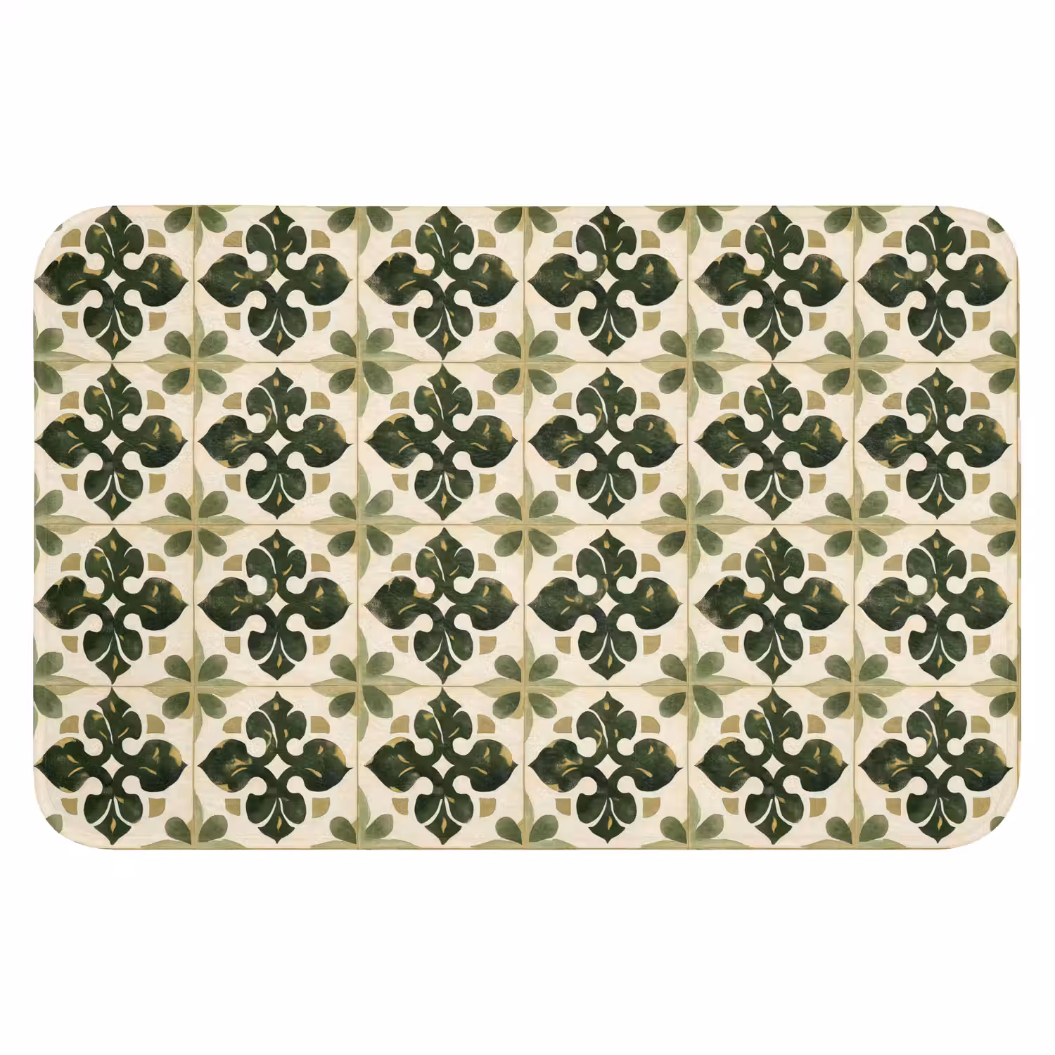 Patroon - Tegel - Groen Badmat klein 997 -3d