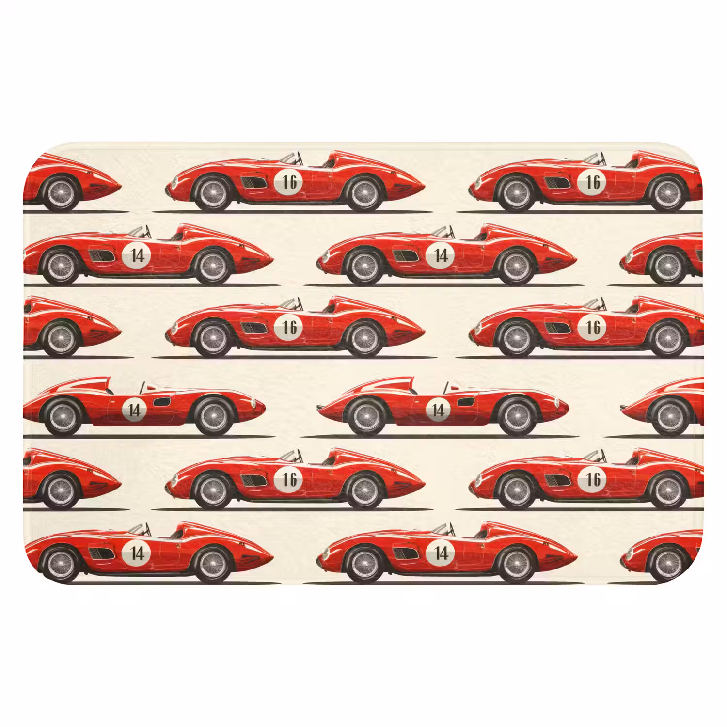Raceauto - Retro - Rood Badmat klein 997 -3d