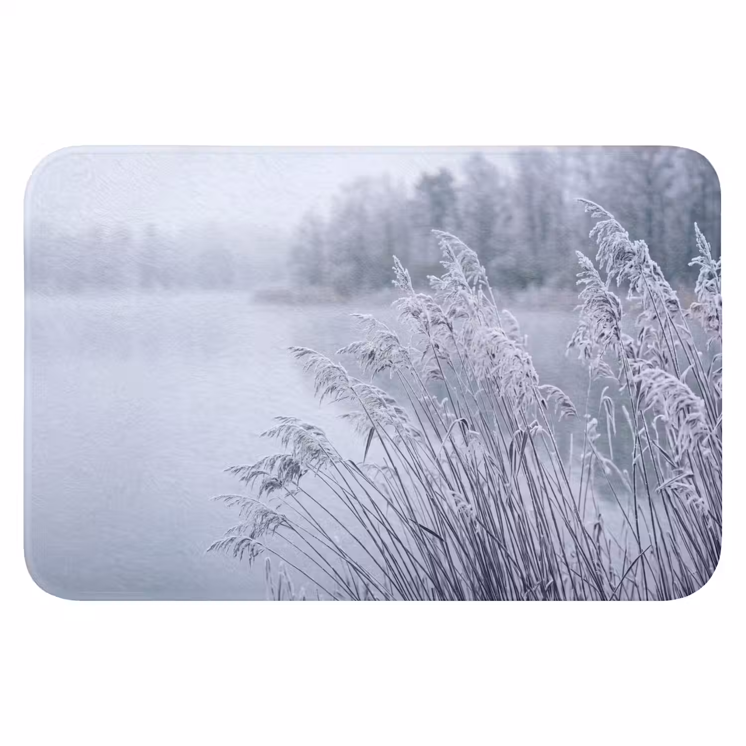 Riet - Bevroren - Winter - Natuur Badmat klein -3d
