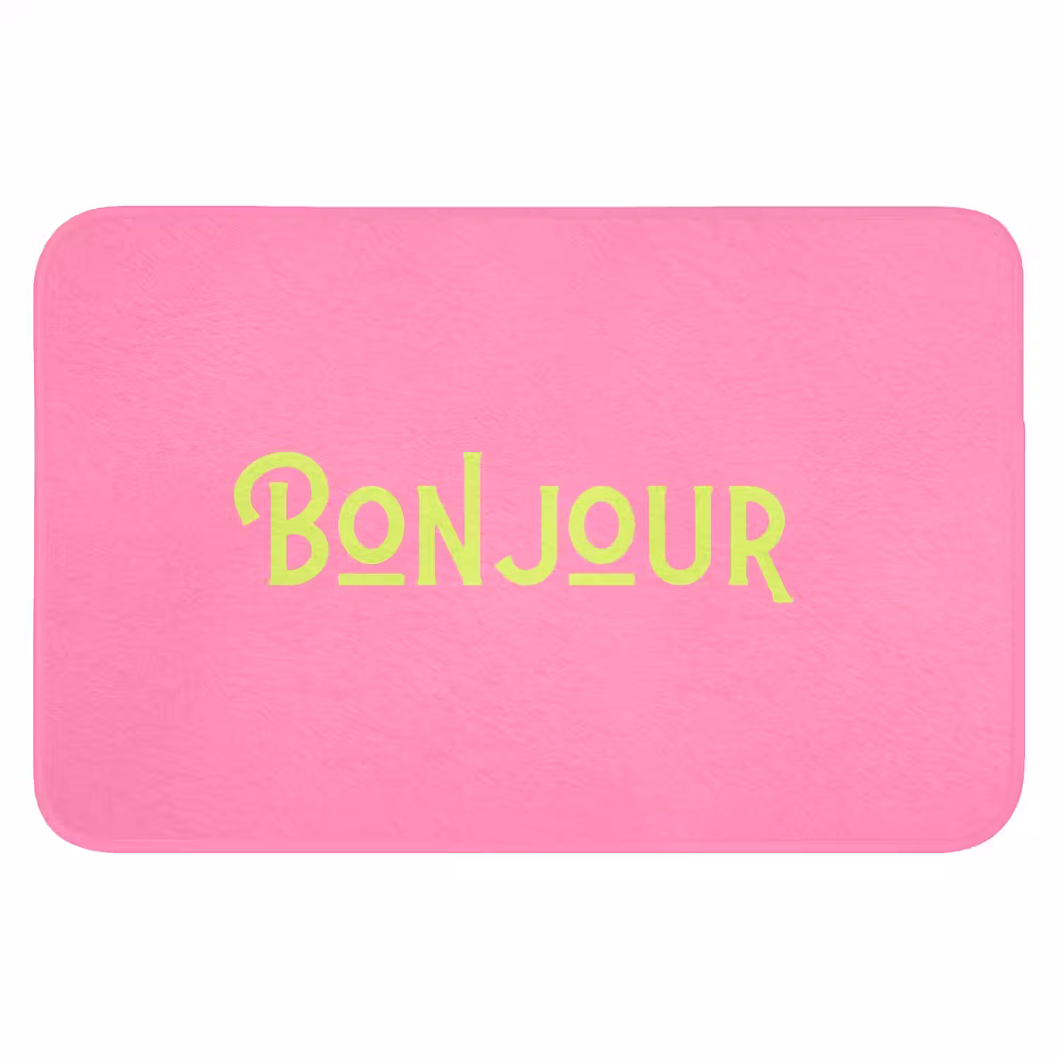 Roze - Groene Bonjour - art-deco Badmat klein -3d