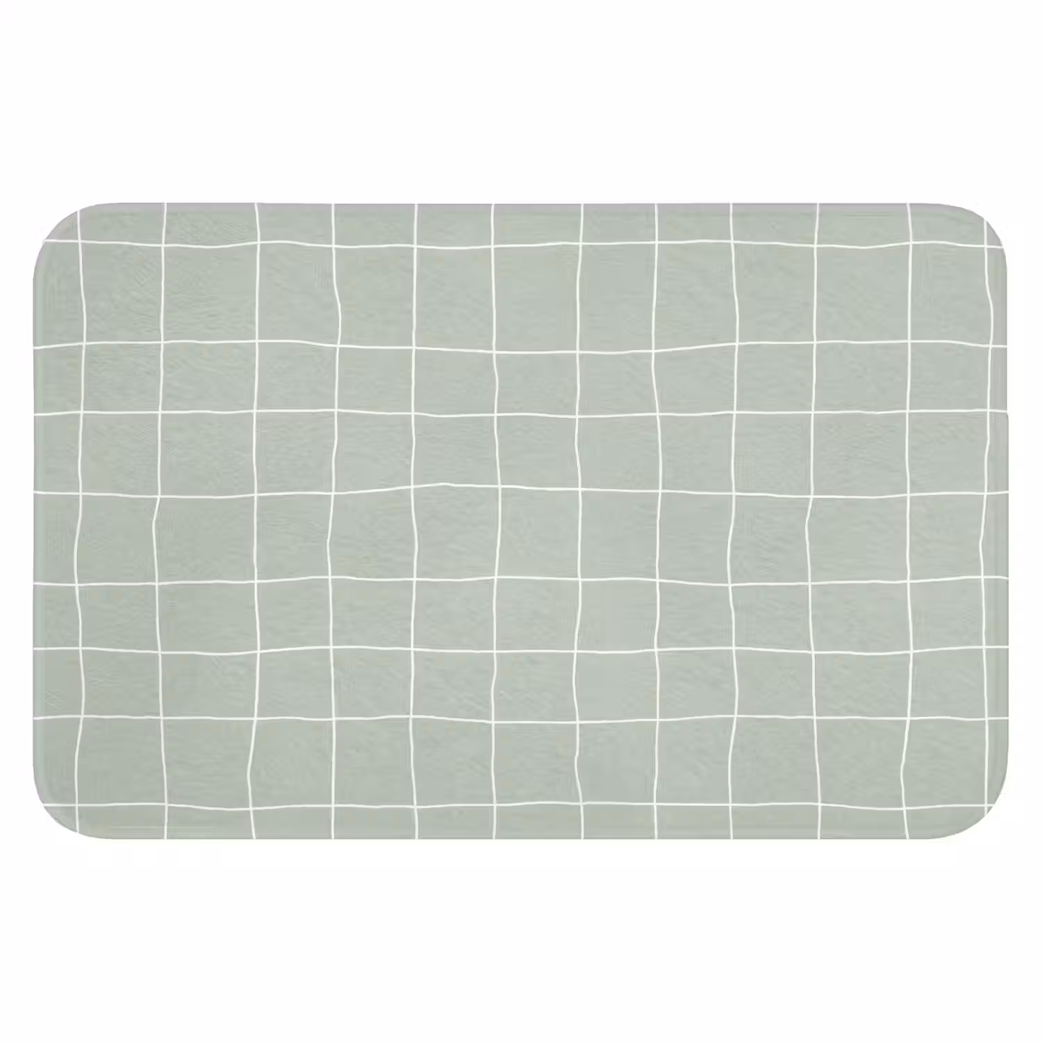 Ruitpatroon - Golvend - Groen Badmat klein 997 -3d