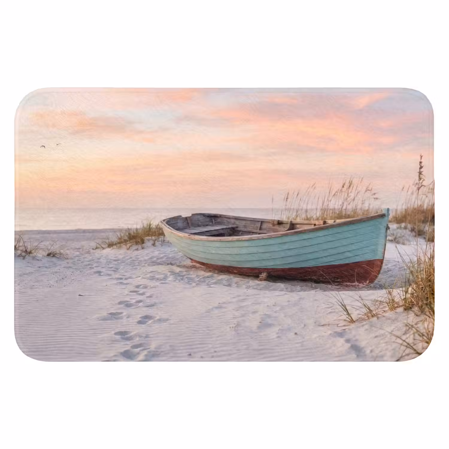 Rustiek - Roeiboot - Zandstrand Badmat klein -3d