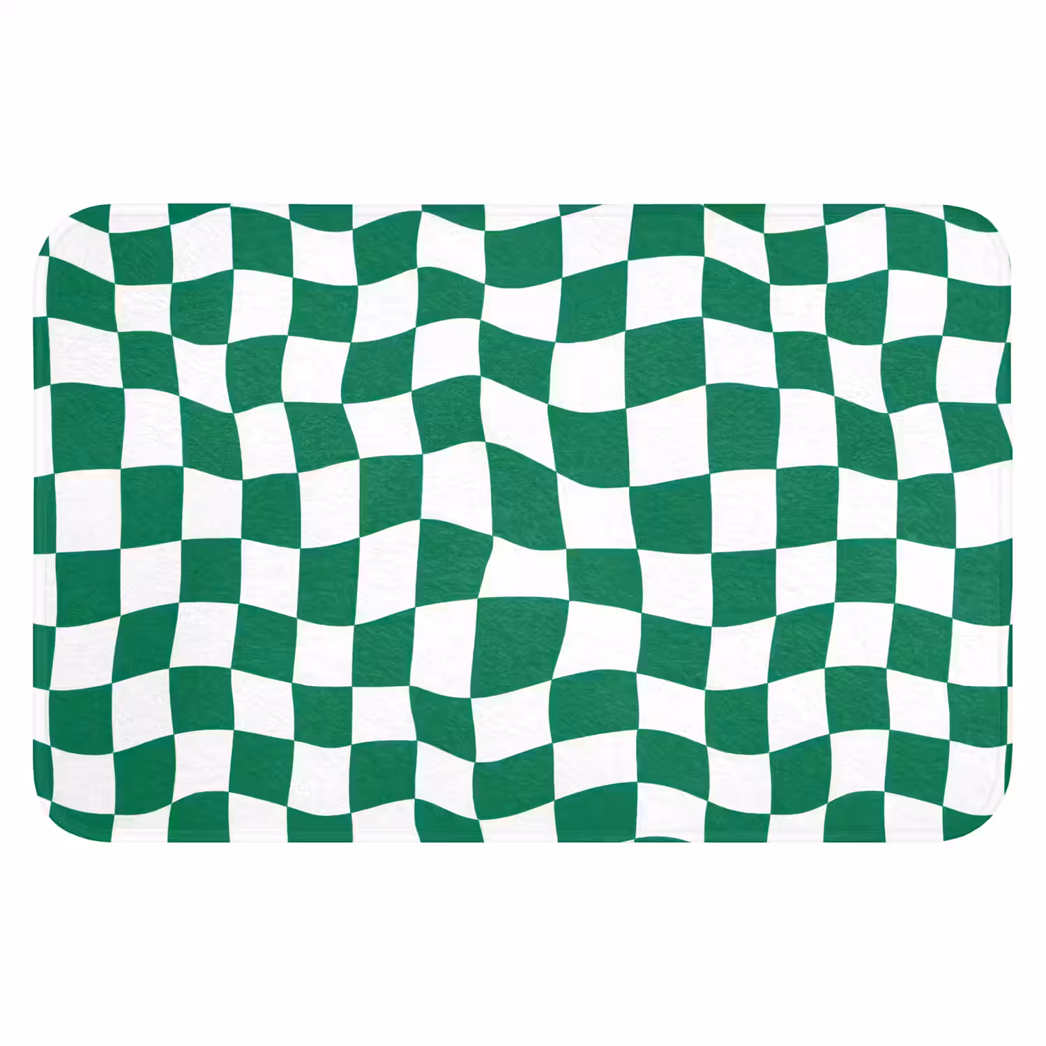 Schaakbord - Golvend - Groen Badmat klein 997 -3d
