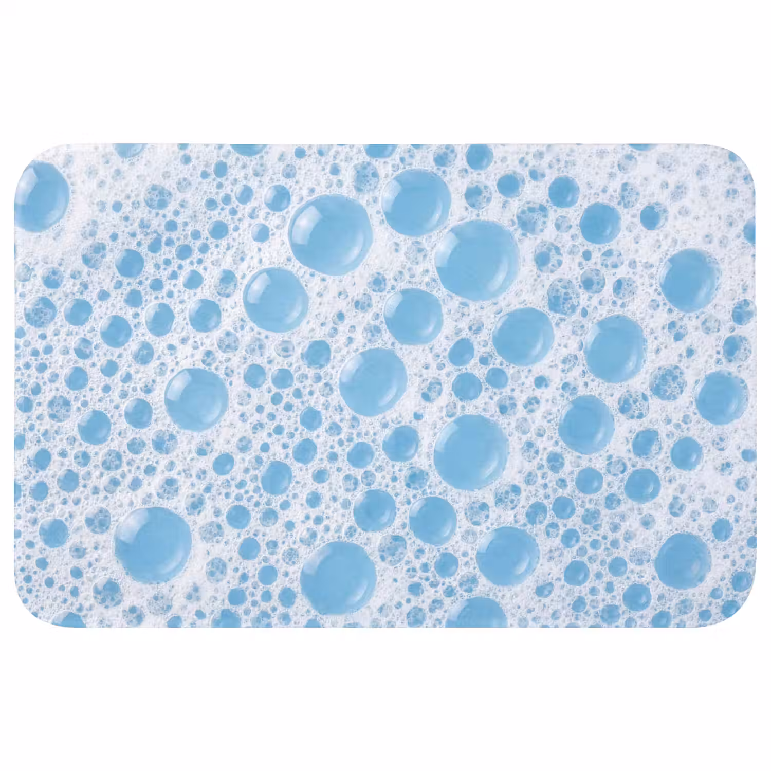 Schuim - Bubbels - Blauw Badmat klein -3d