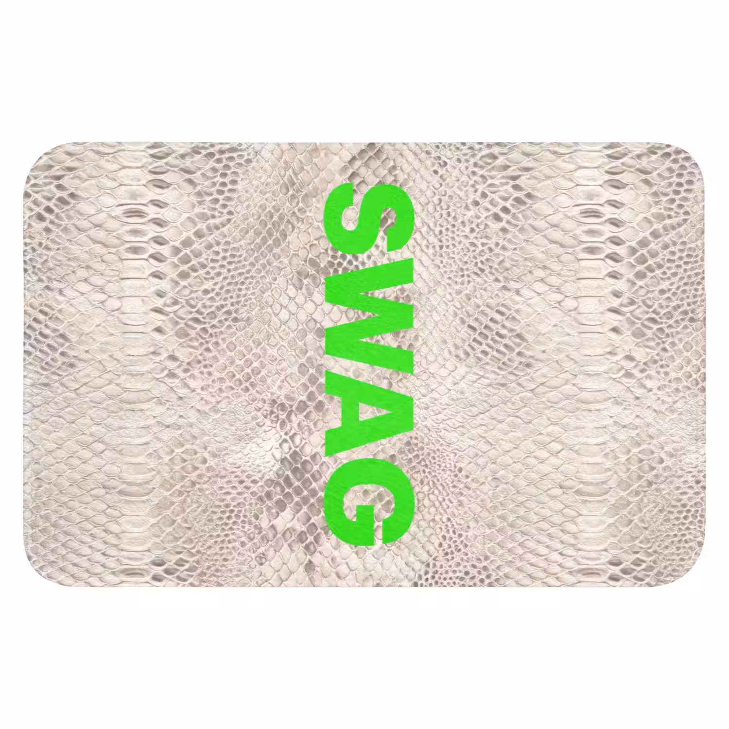 Slangenprint - SWAG - Neon - Groen Badmat klein -3d