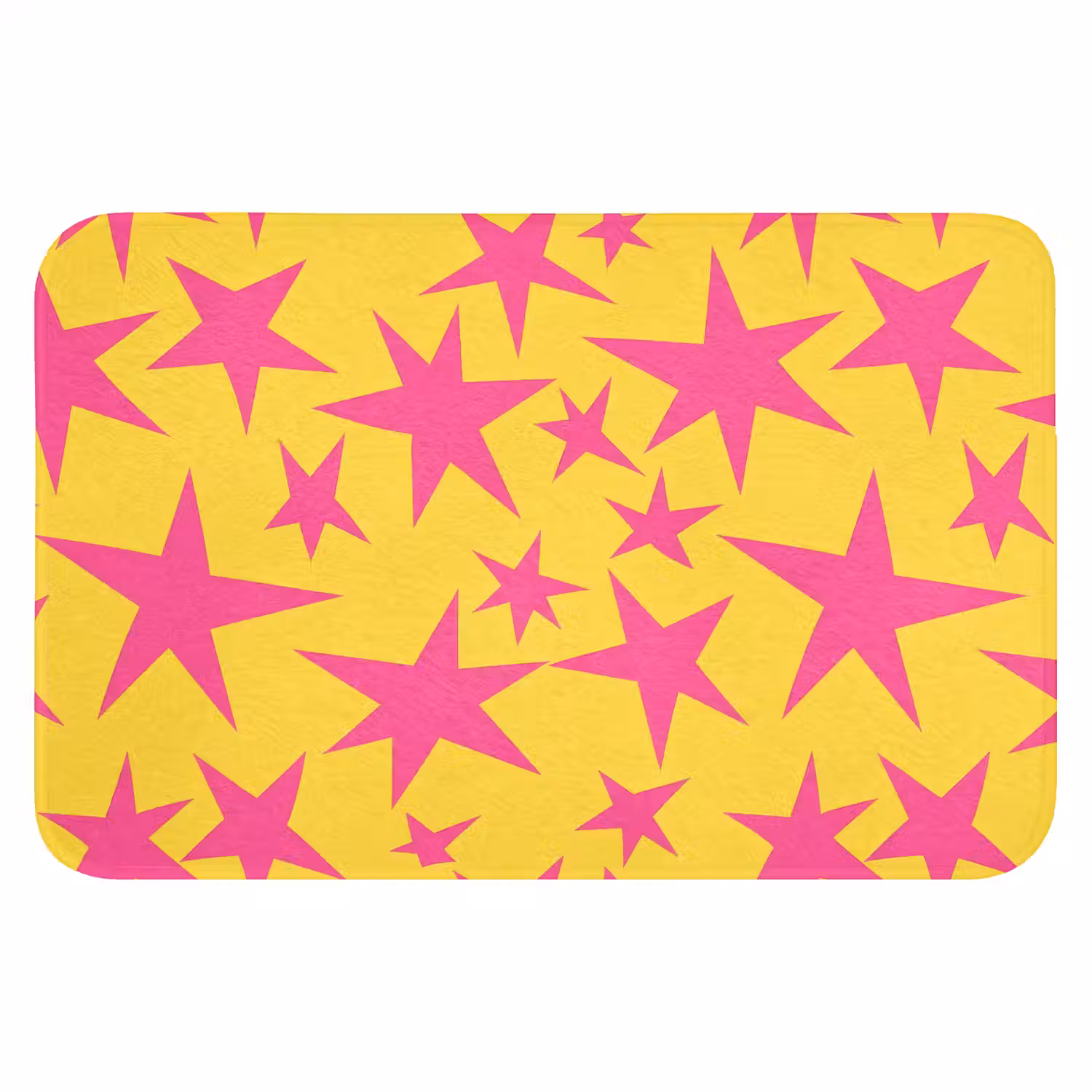 Sterren - Patroon - Roze - Geel Badmat klein 997 -3d