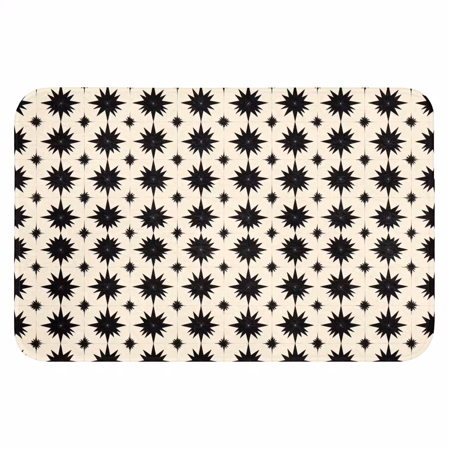 Stervormen - Geometrisch - Zwart Badmat klein 997 -3d