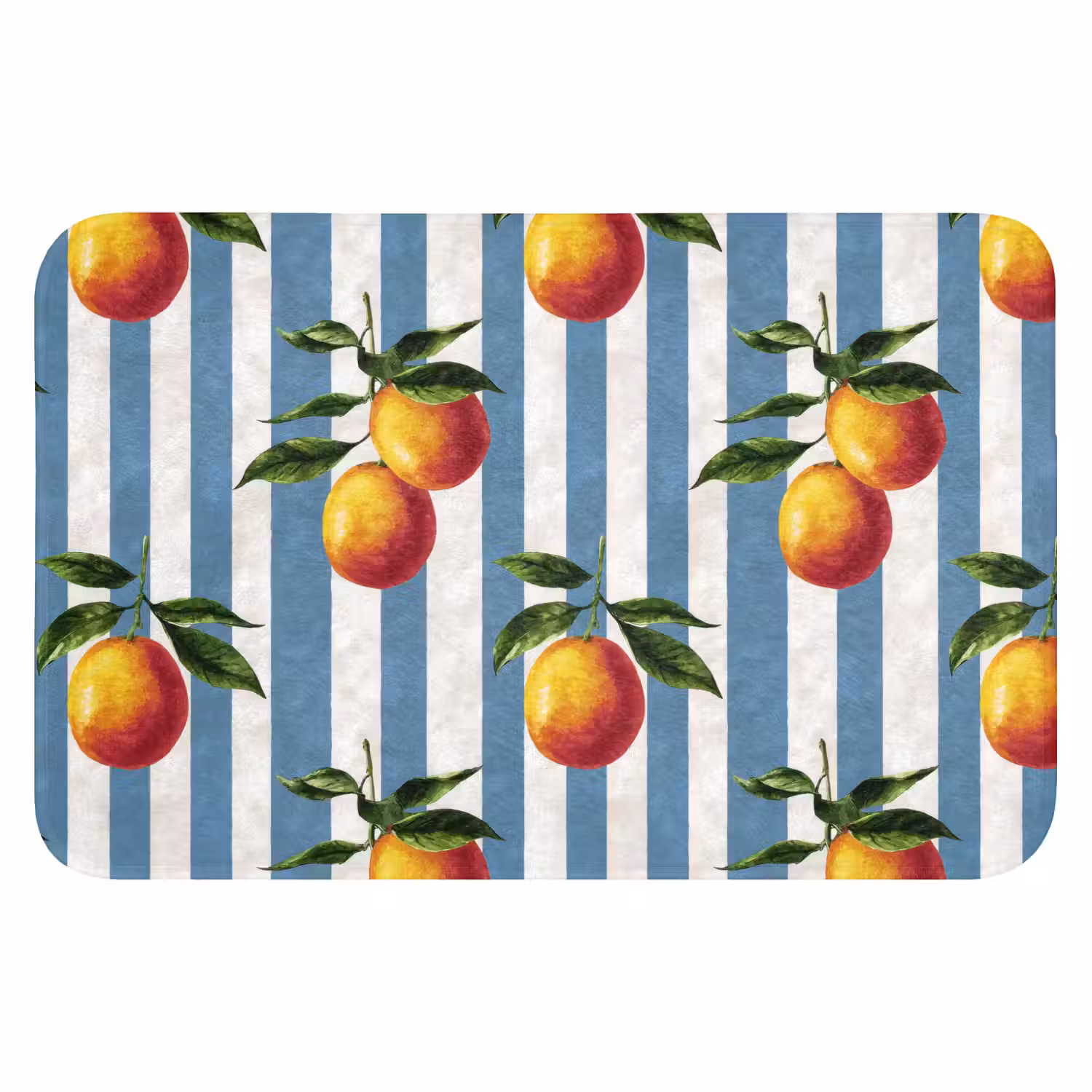 Strepen - Citroen - Blauw Badmat klein 997 -3d