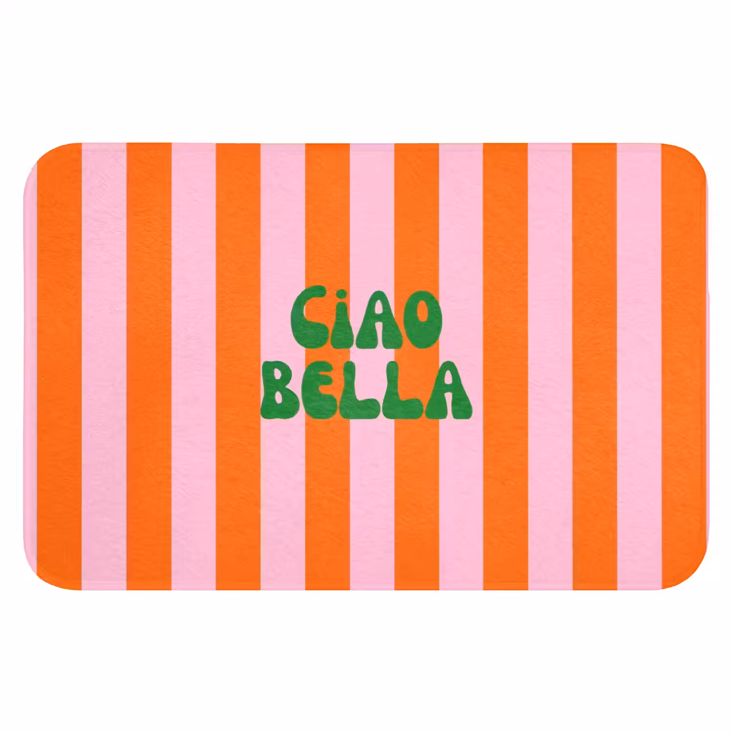 Strepen - Oranje - Verticaal - Ciao bella Badmat klein -3d