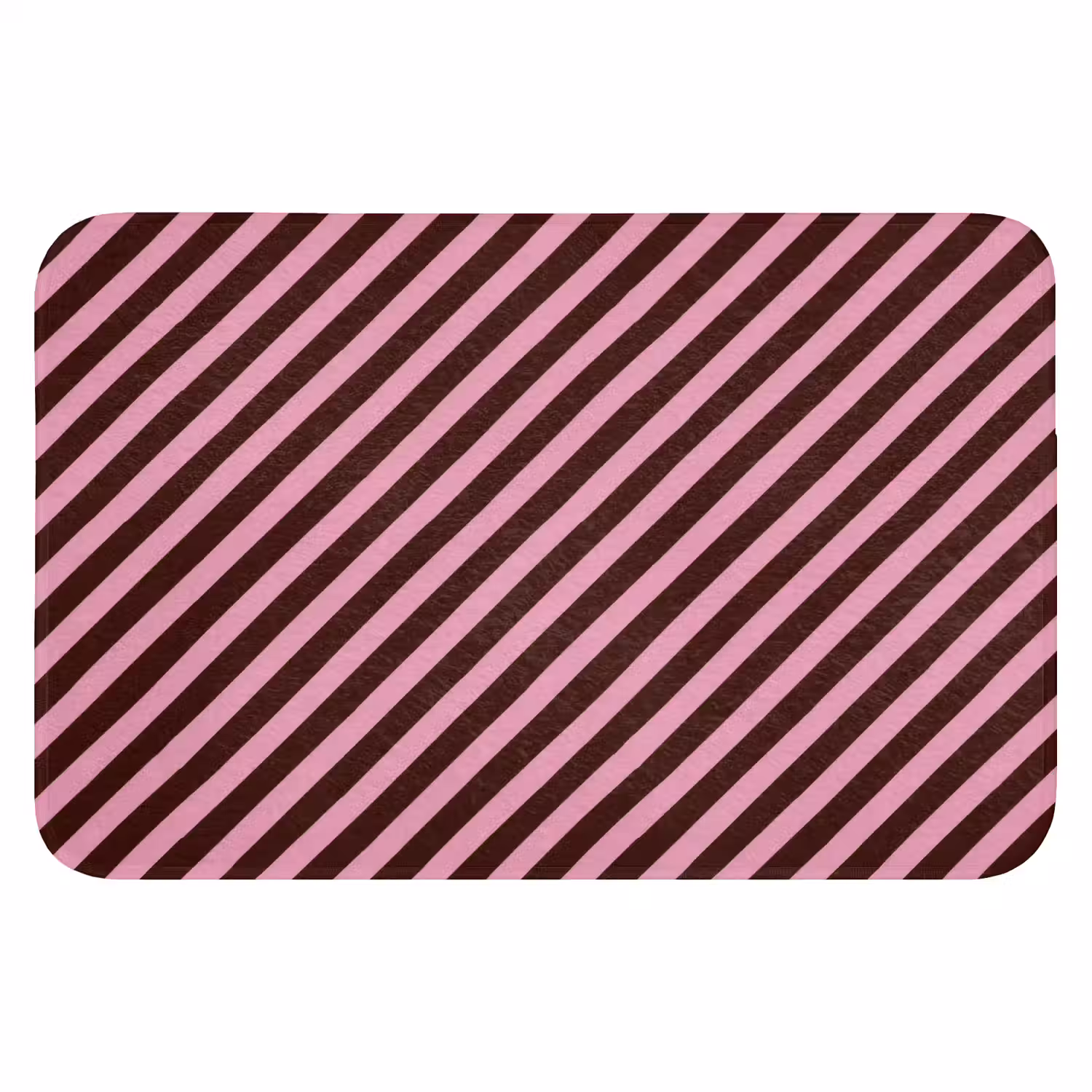 Strepen - Roze - Bruin Badmat klein 997 -3d