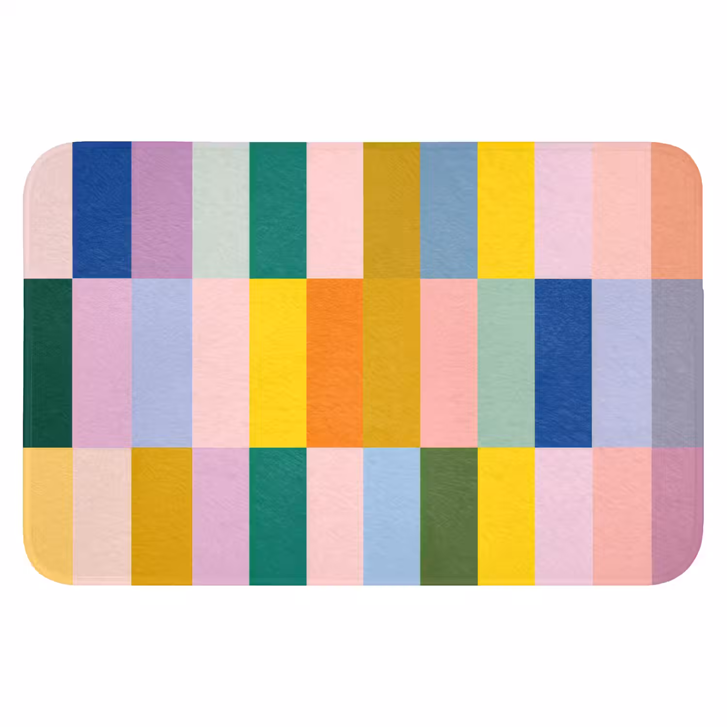 Stroken - Blauw - Patroon - Abstract Badmat klein -3d