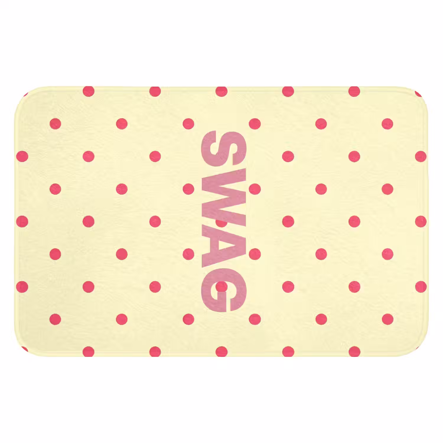 Swag - Roze - Stippen - Geel Badmat klein -3d