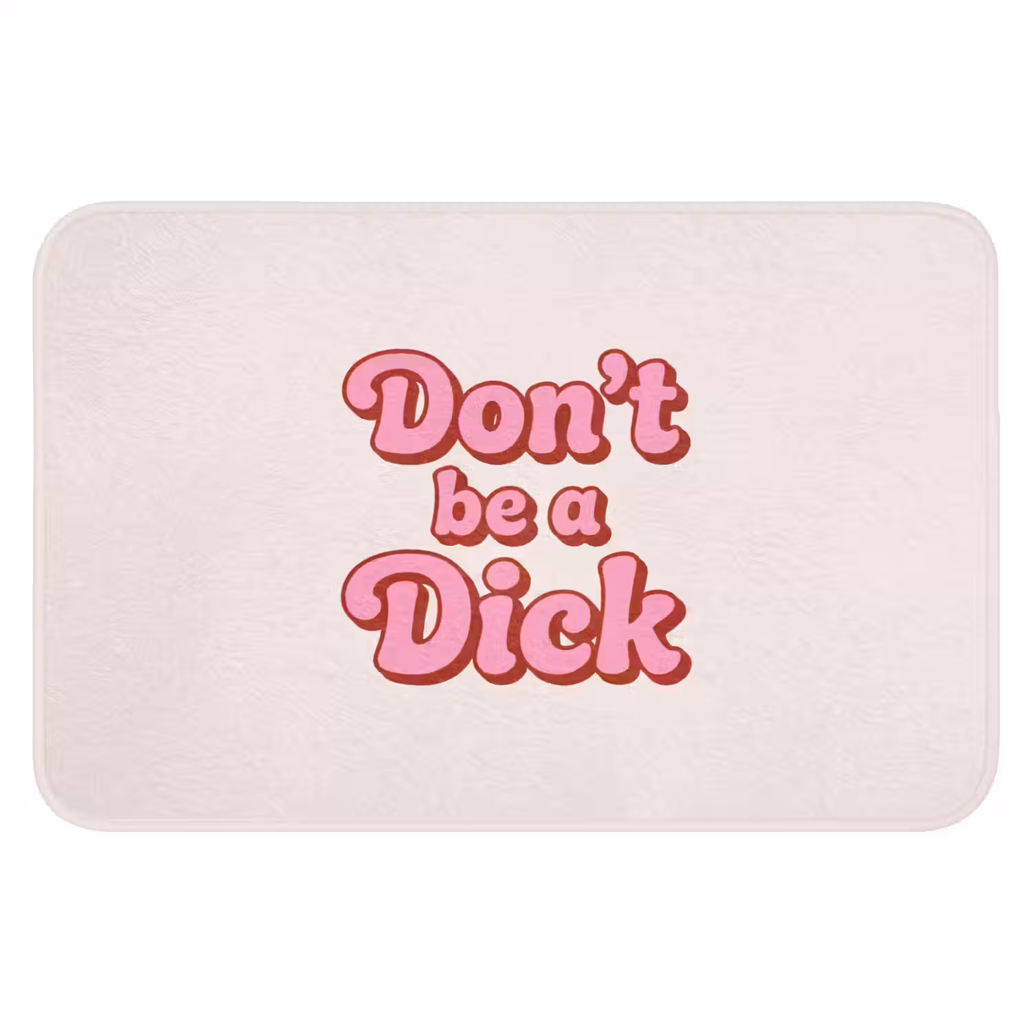 Tekst - Boodschap - Roze Badmat klein -3d