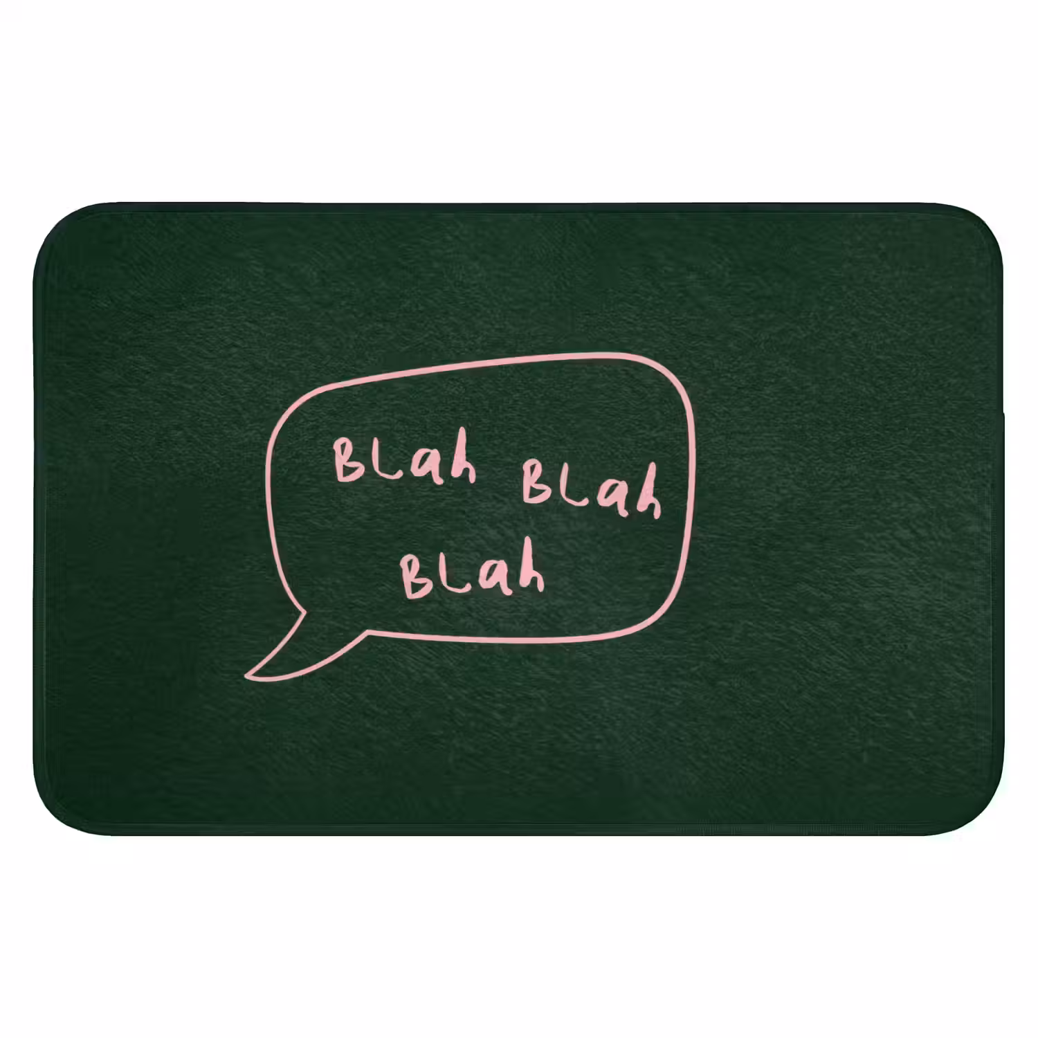 Tekstwolkje - Donkergroen - BLAH BLAH BLAH Badmat klein -3d