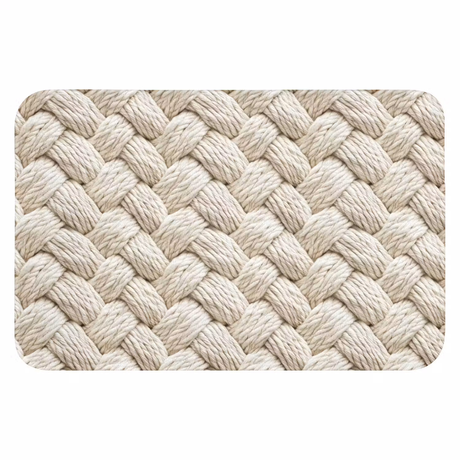 Touw - Gebreid - Beige Badmat klein 997 -3d