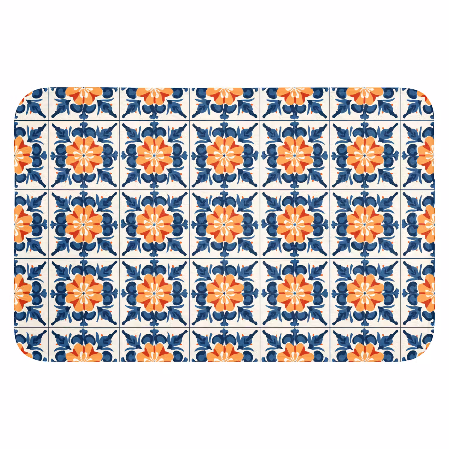 Traditioneel - Tegel - Oranje Badmat klein 997 -3d