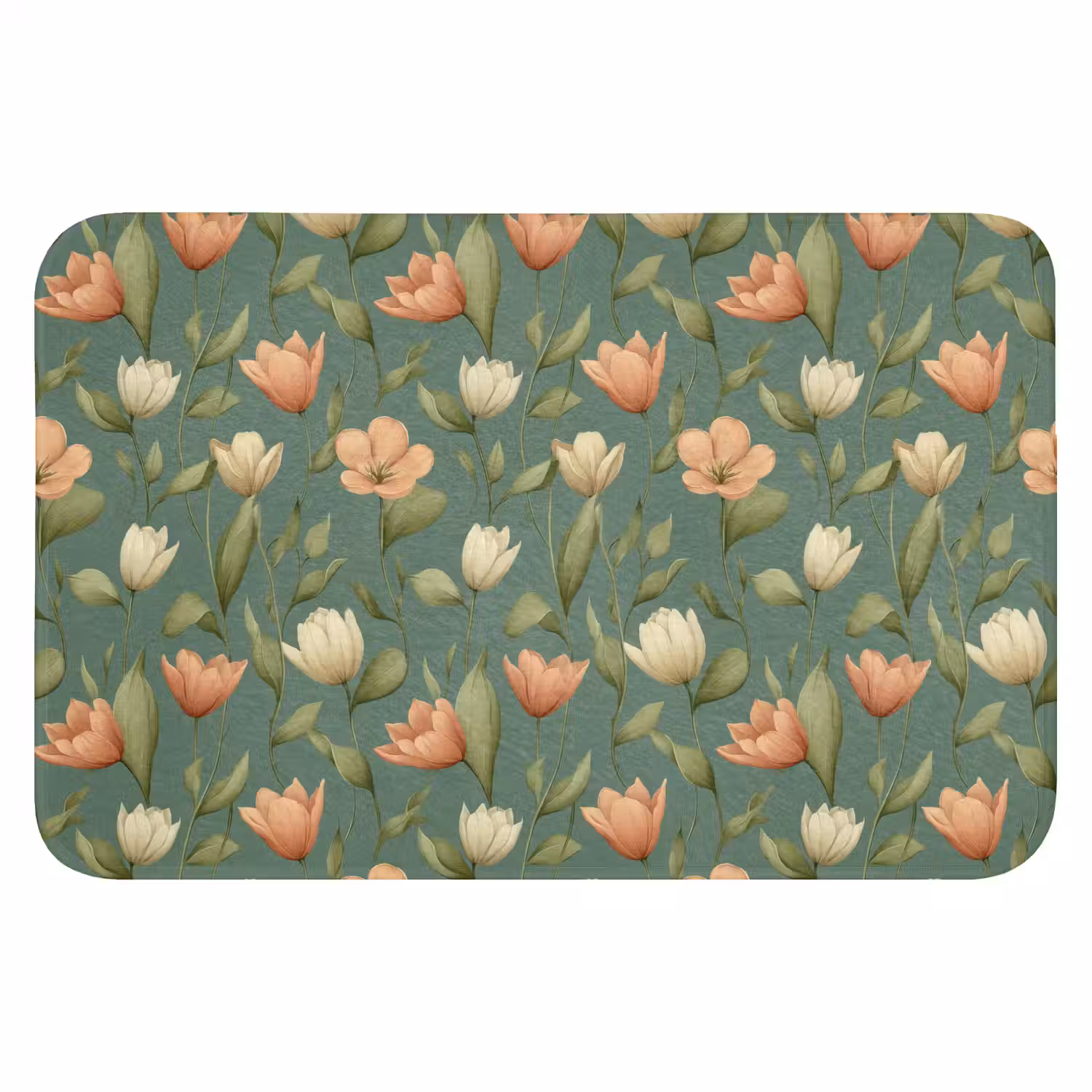 Tulpen - Botanisch - Groen Badmat klein 997 -3d