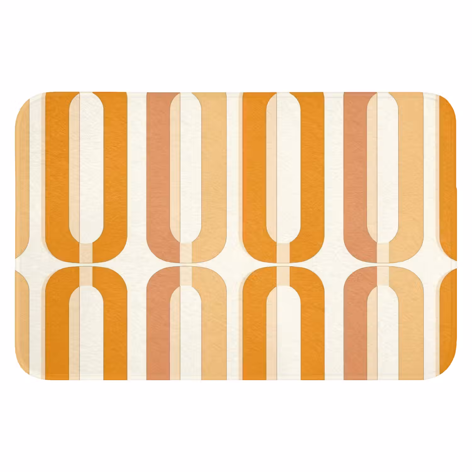 U-vorm - Retro - Oranje Badmat klein 997 -3d
