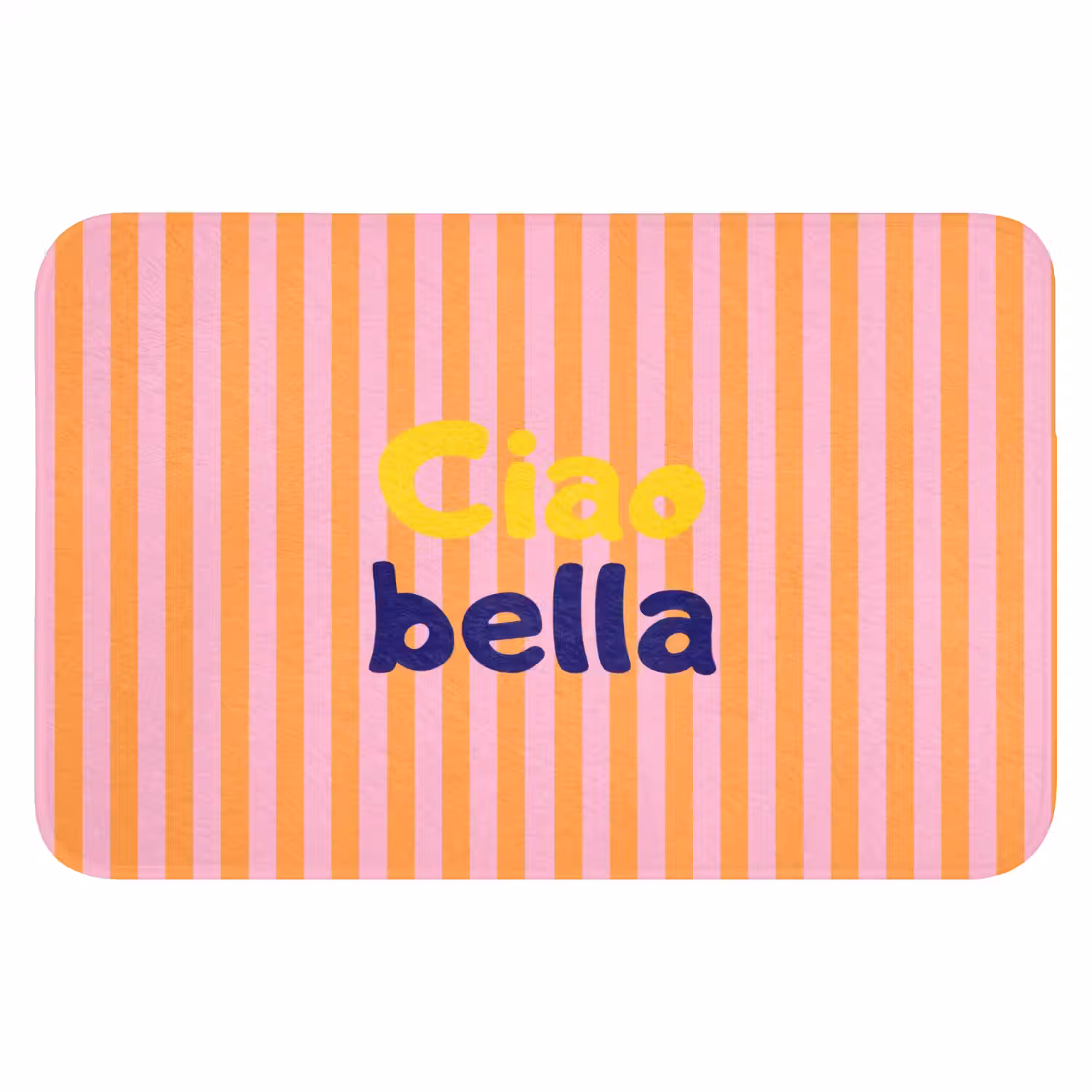 Verticaal - Strepen - Oranje - Ciao bella Badmat klein -3d