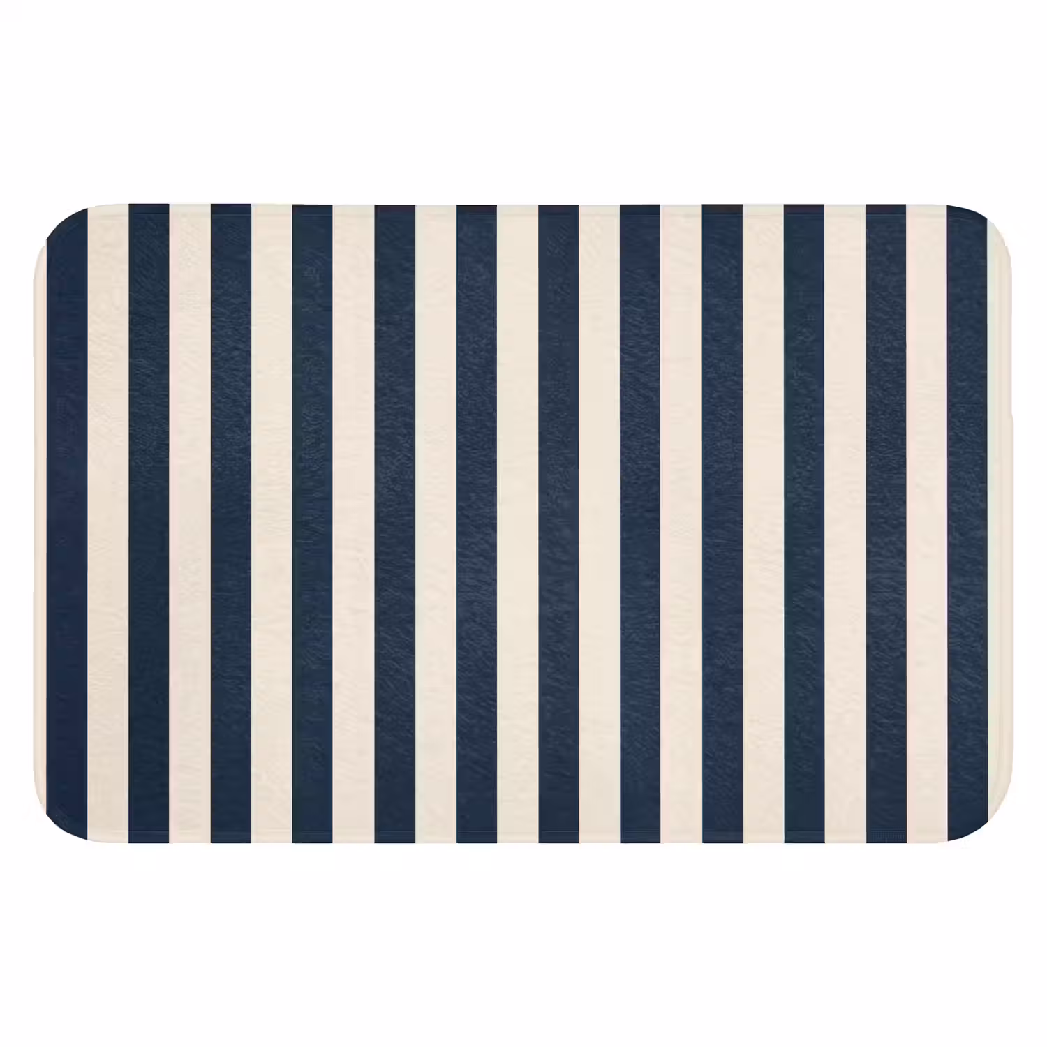 Verticale strepen - Blauw - Crème Badmat klein 997 -3d