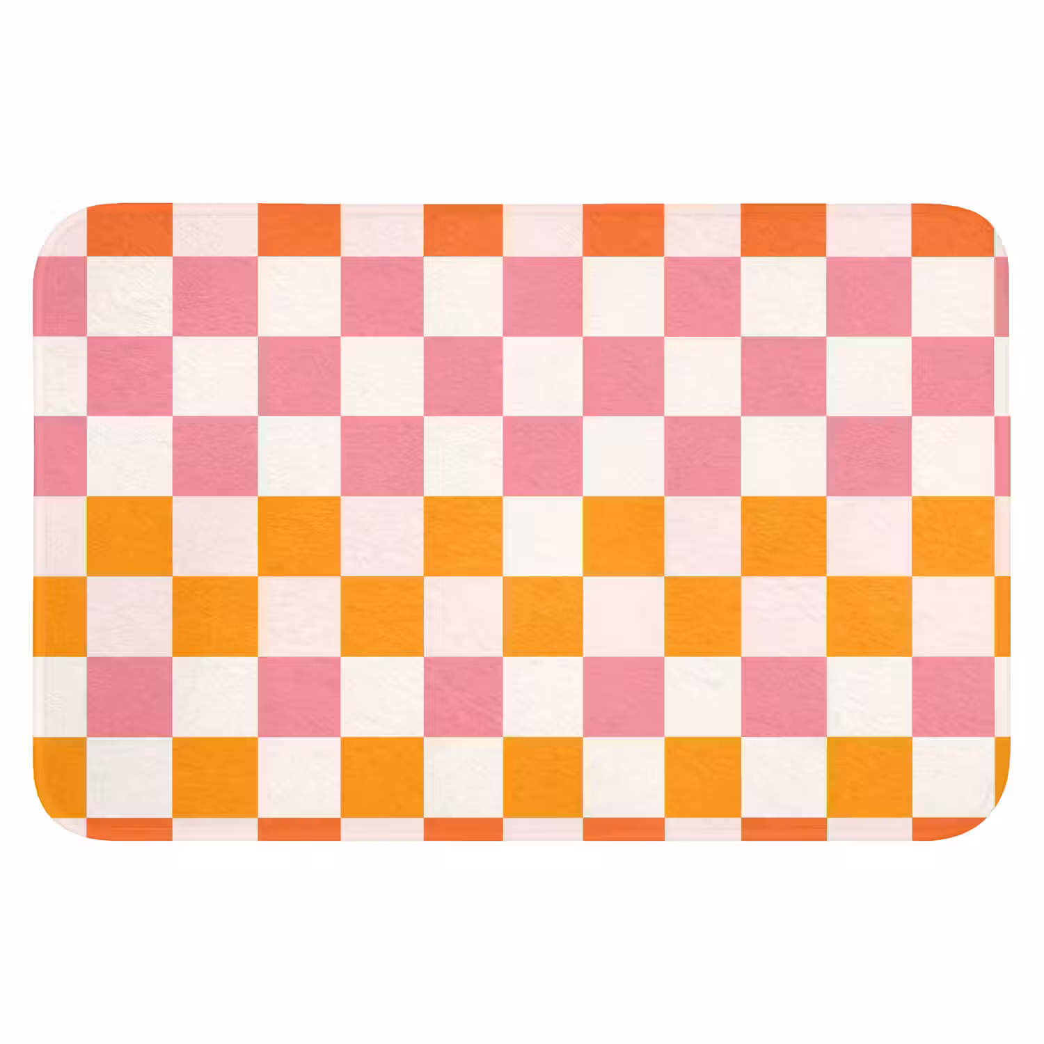 Vierkant - Patroon - Oranje Badmat klein 997 -3d