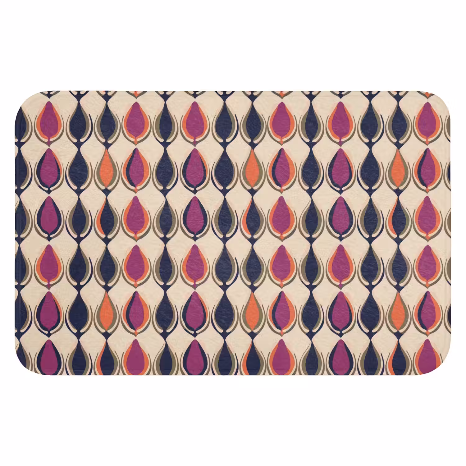 Vintage - Retro - Kleurrijk Badmat klein 997 -3d