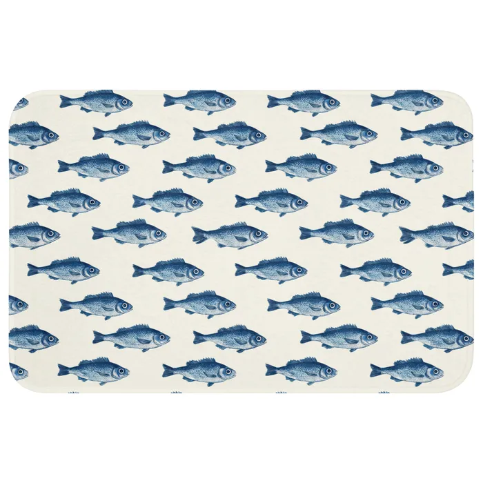 Vis - Patroon - Blauw Badmat klein 997 -3d