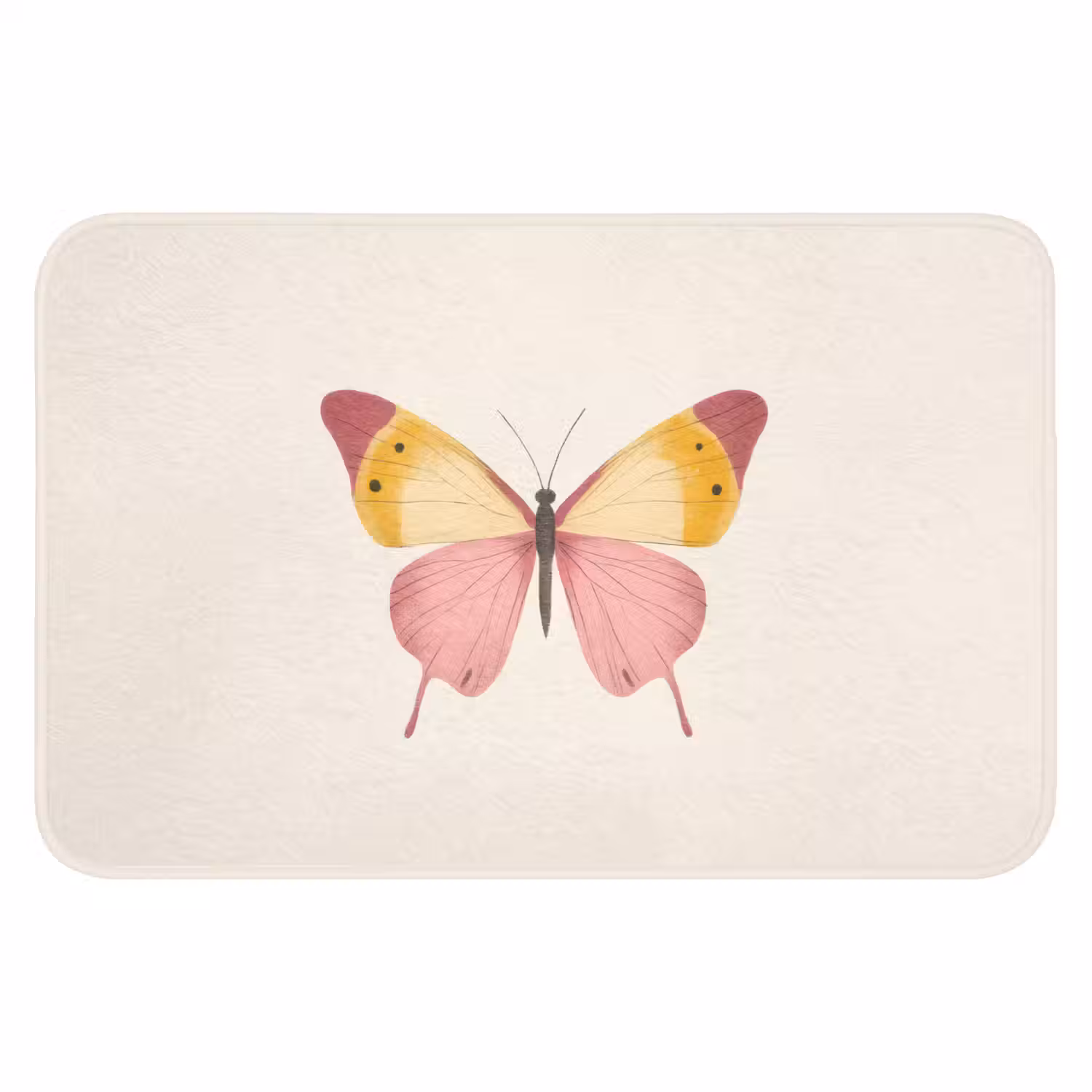 Vlinder - Illustratie - Roze Badmat klein -3d