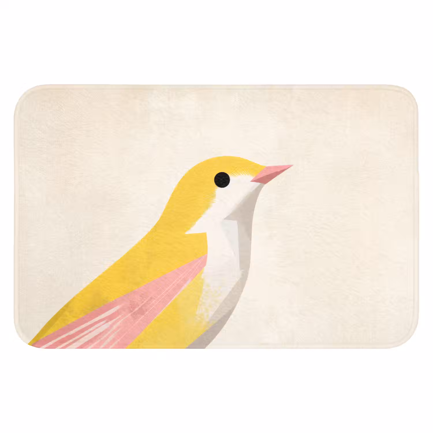 Vogel - Minimalistisch - Geel Badmat klein -3d