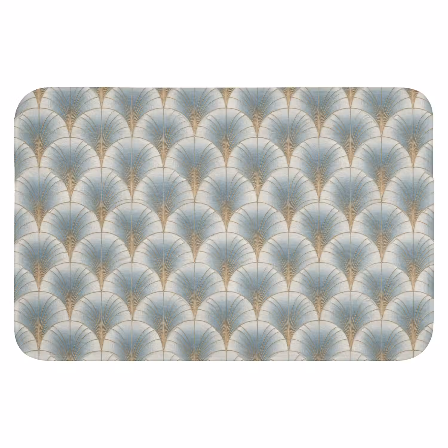 Waaier - Klassiek - Blauw Badmat klein 997 -3d
