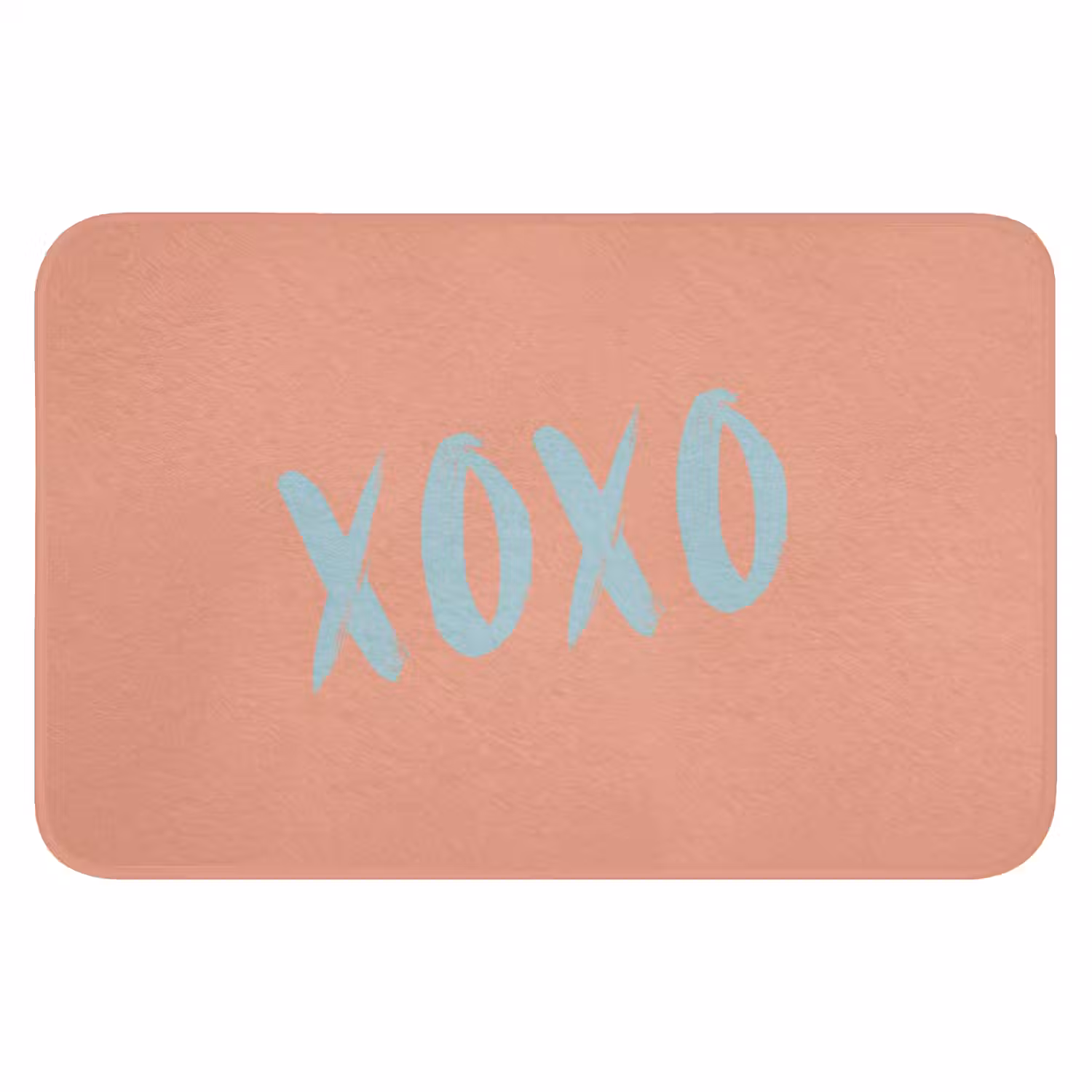 XOXO - Blauw - Perzikkleur Badmat klein -3d