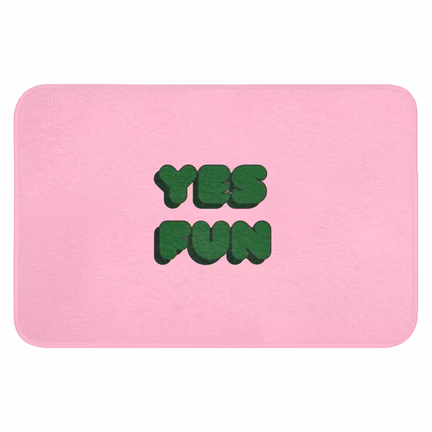 Yes fun - Groen - Roze Badmat klein -3d