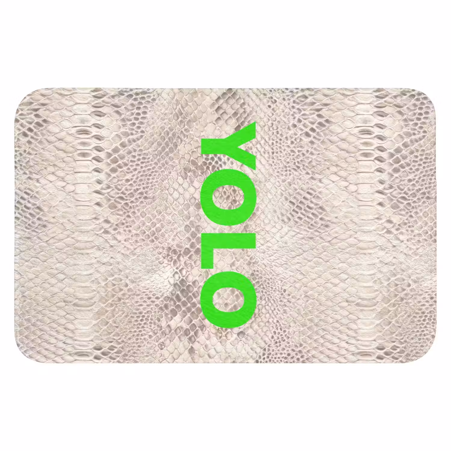 YOLO - Groen - Neon - Slangenprnt Badmat klein -3d