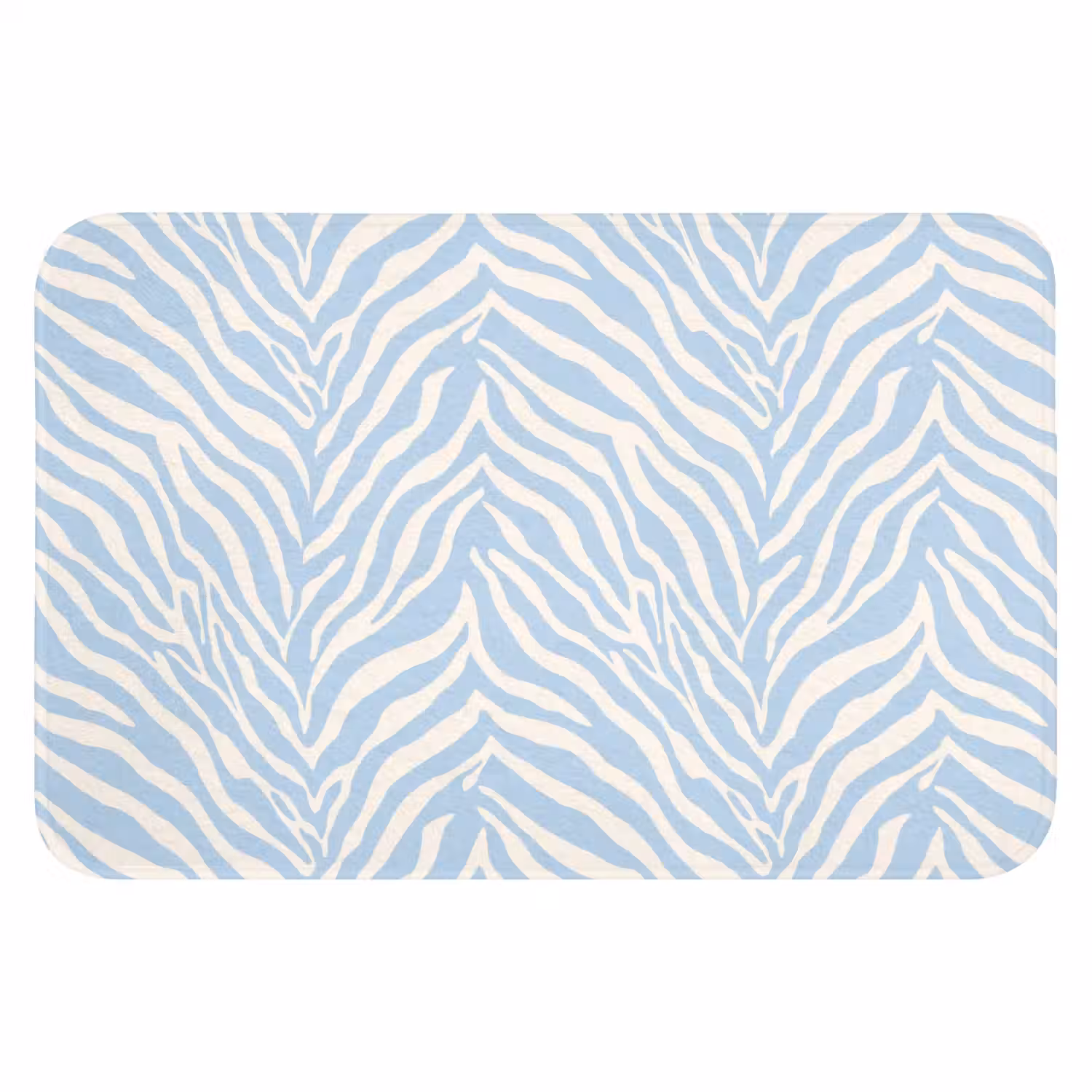 Zebra - Motief - Blauw - Wit Badmat klein 997 -3d