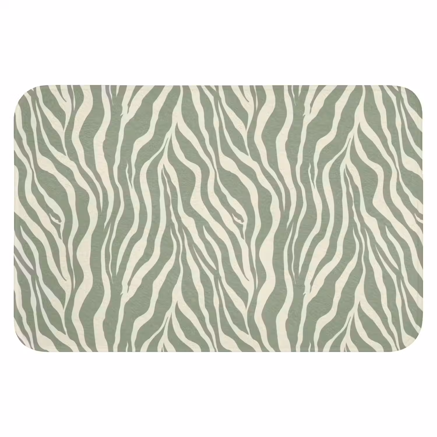 Zebra - Motief - Groen Badmat klein 997 -3d