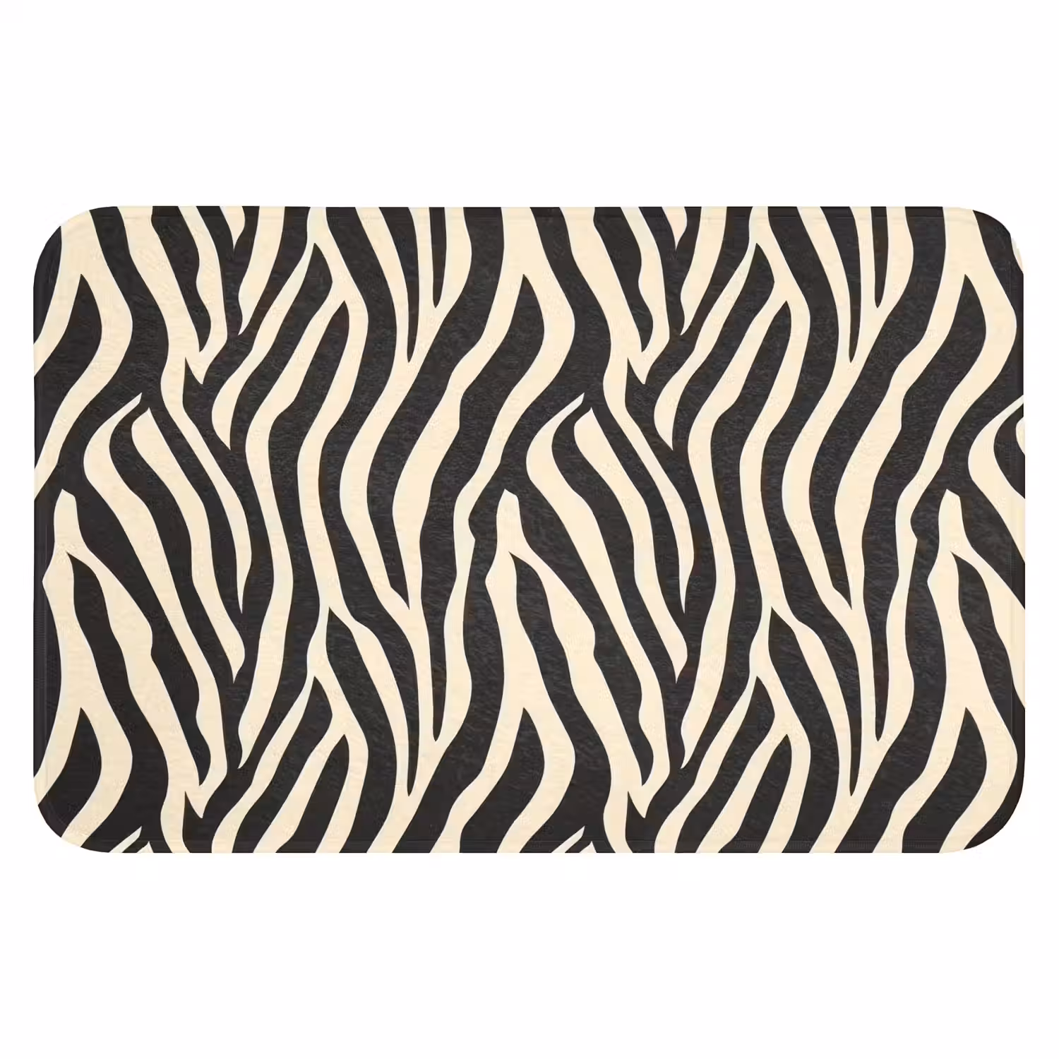 Zebra - Print - Klassiek - Zwart Badmat klein 997 -3d