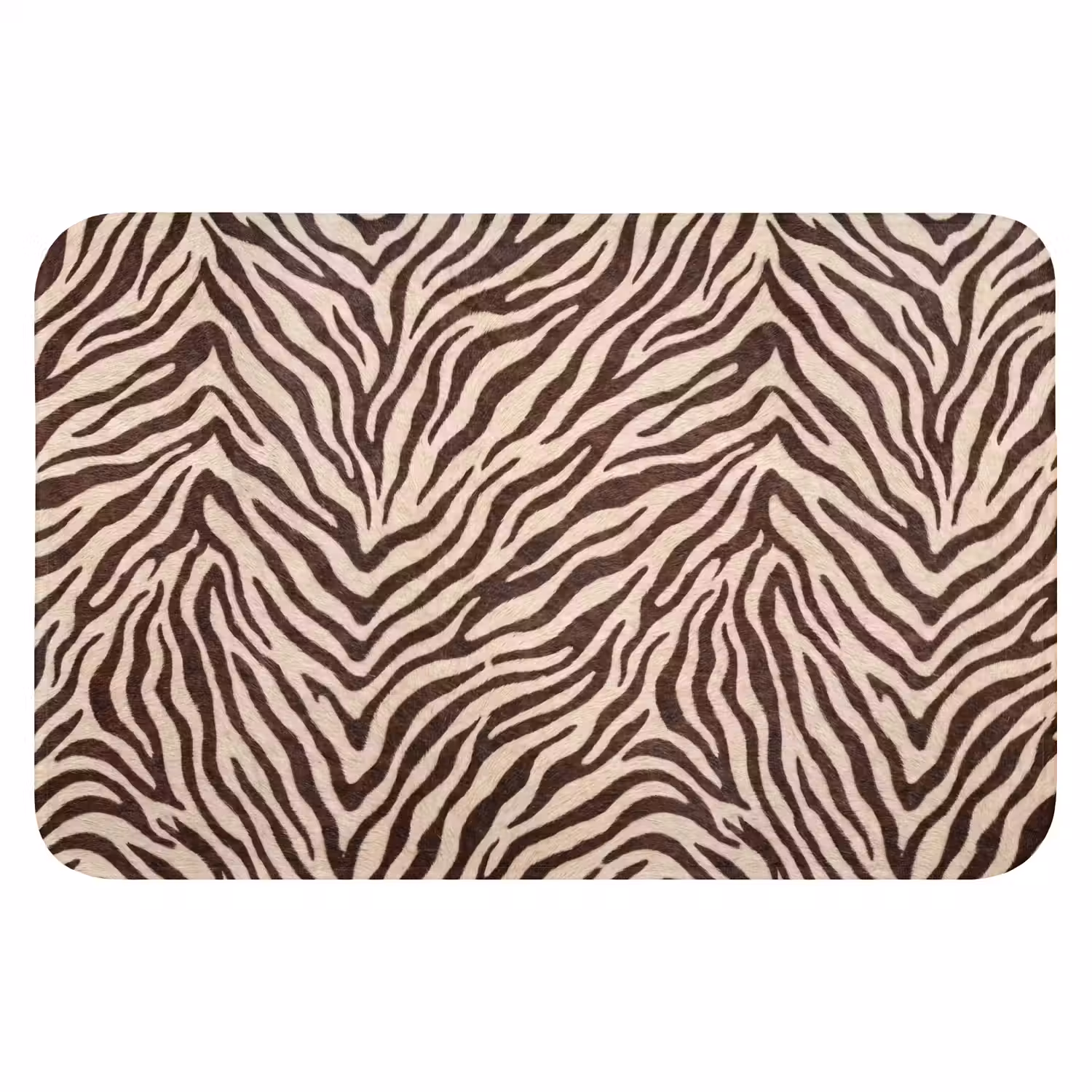 Zebra - Strepen - Bruin Badmat klein -3d