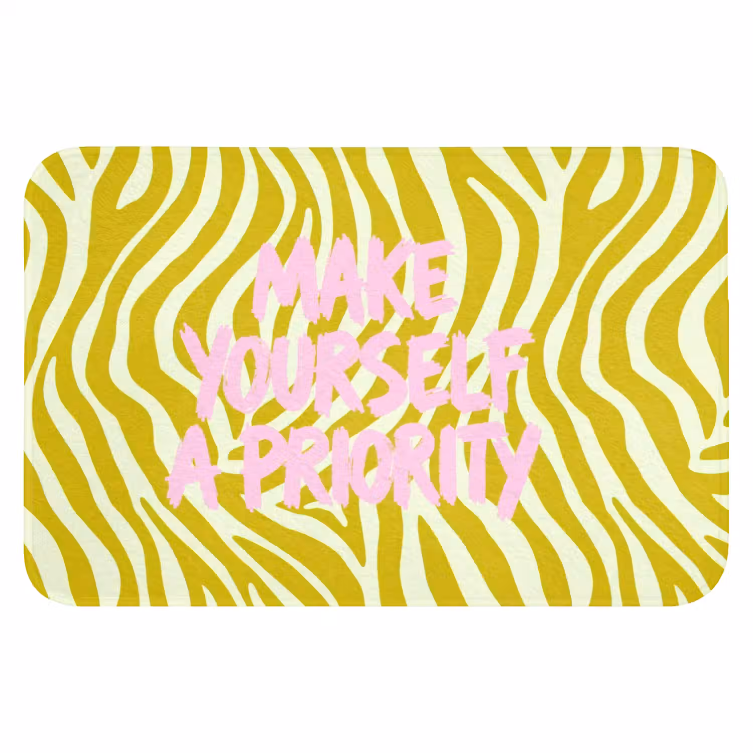Zebraprint - Priority - Roze Badmat klein -3d