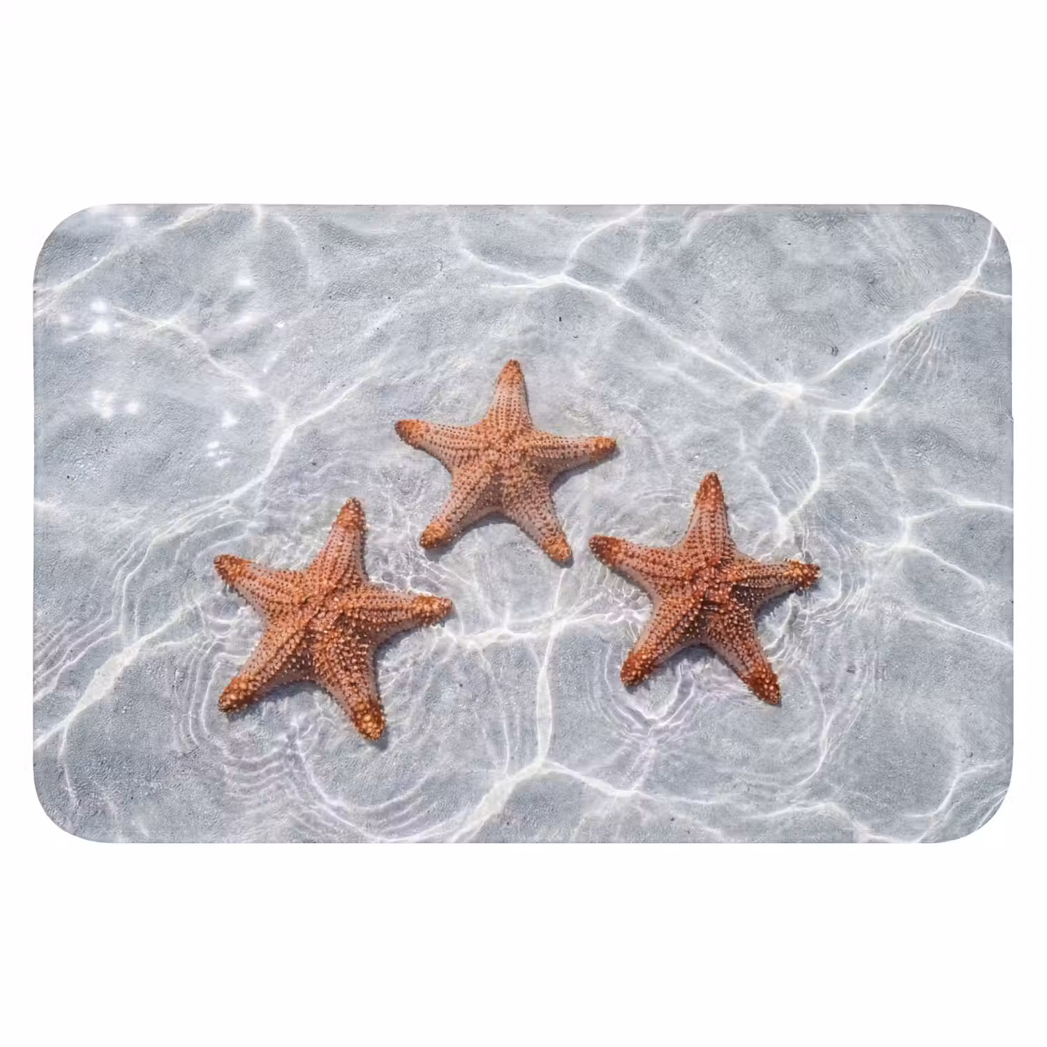 Zeesterren - Water - Helder Badmat klein -3d