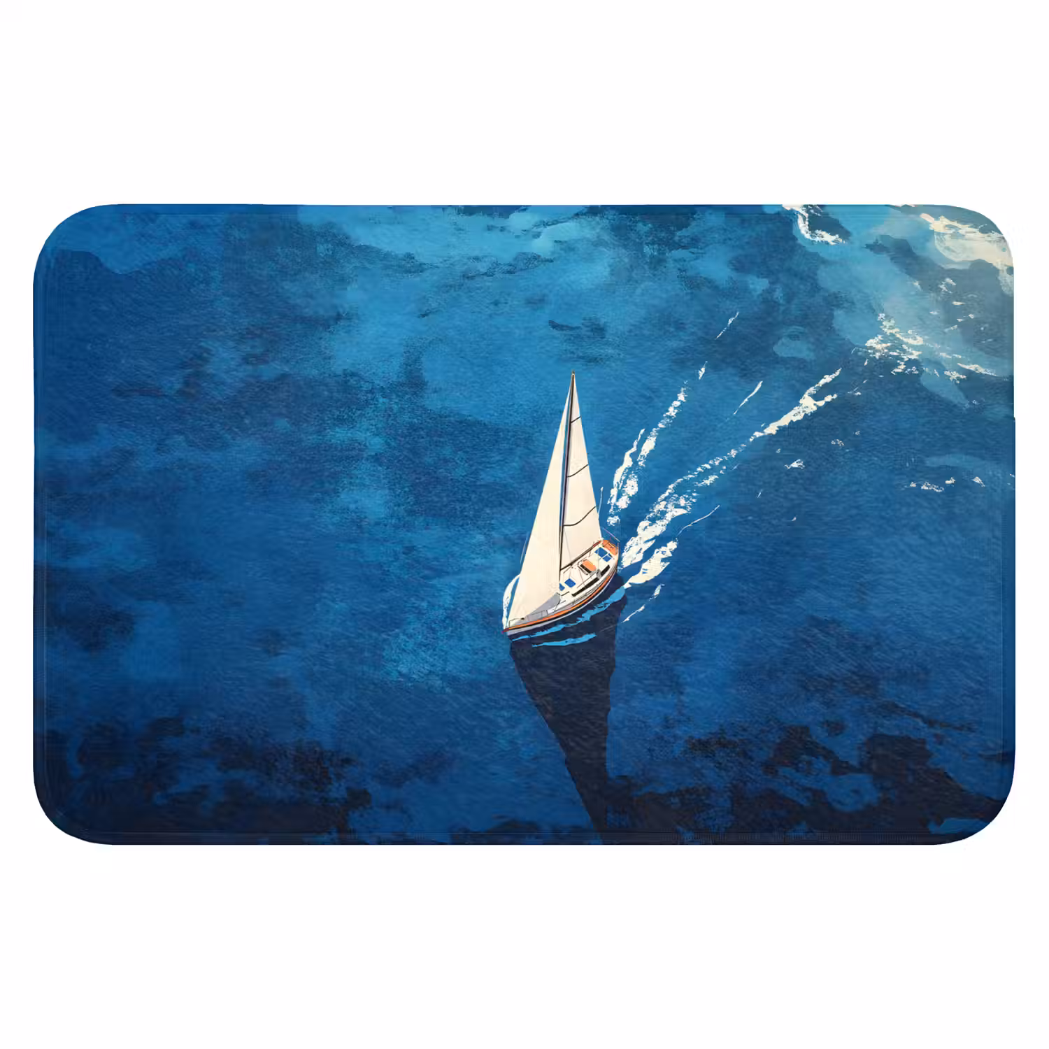 Zeilboot - Water - Abstract - Schaduw Badmat klein -3d