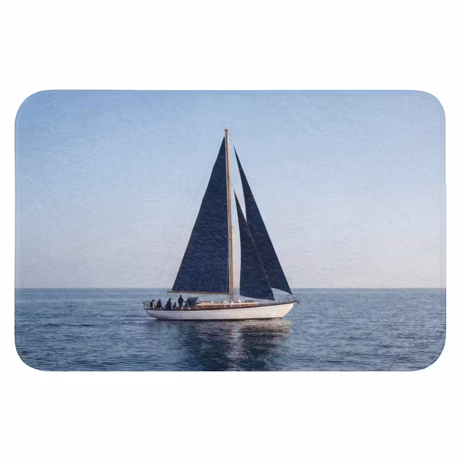 Zeilboot - Zee - Blauw Badmat klein -3d