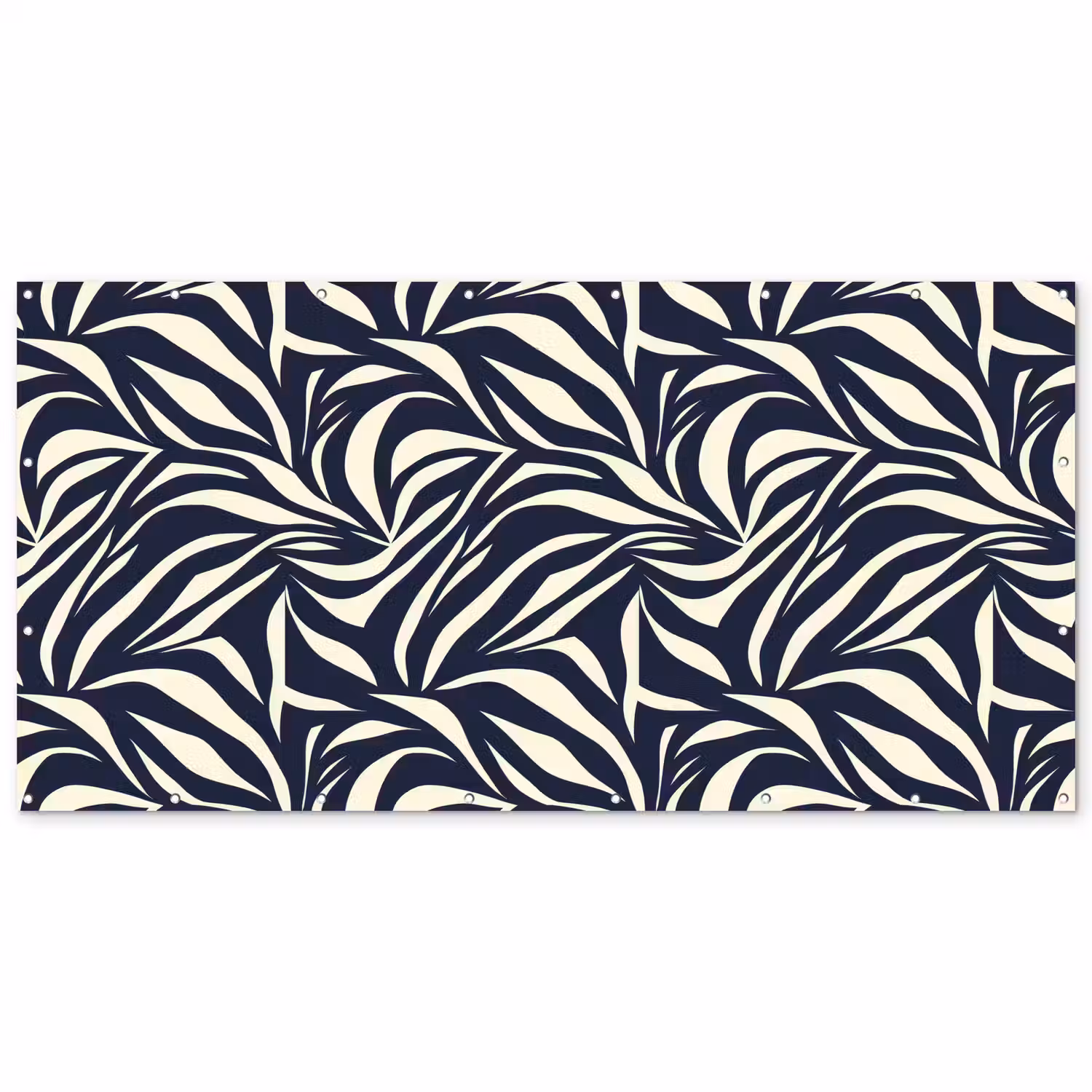 Bladvormen - Blauw - Patroon - Wit Balkonbeschermer Duitsland klein 596 -zz_3d