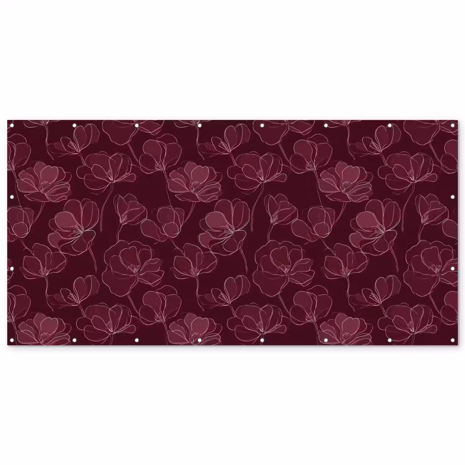 Bloemen - Patroon - Bordeauxrood Balkonbeschermer Duitsland klein 596 -zz_3d