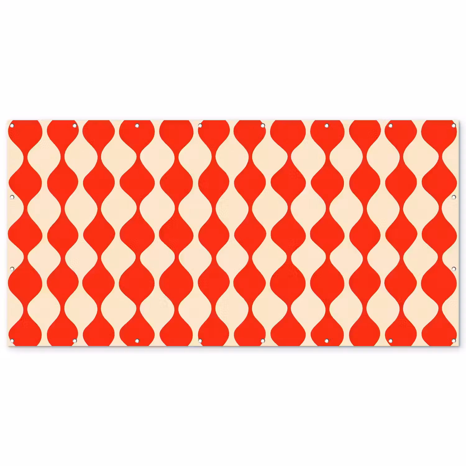 Golvend patroon - Retro - Rood - Beige Balkonbeschermer Duitsland klein 596 -zz_3d