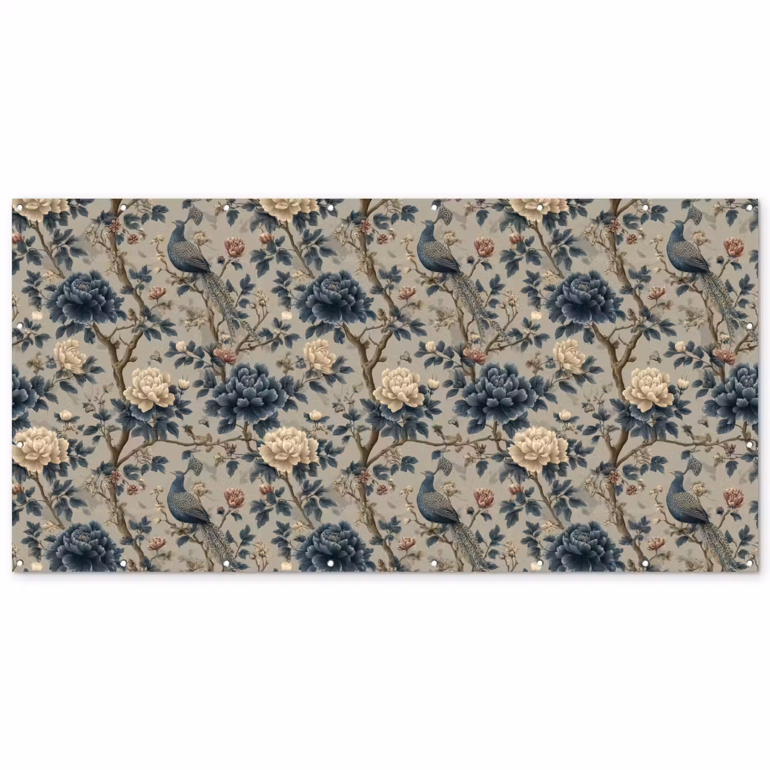 Pauw - Bloemen - Blauw Balkonbeschermer Duitsland klein 596 -zz_3d