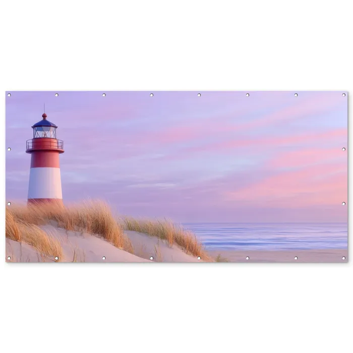 Vuurtoren - Duinen - Zonsondergang Balkonbeschermer Duitsland klein -zz_3d