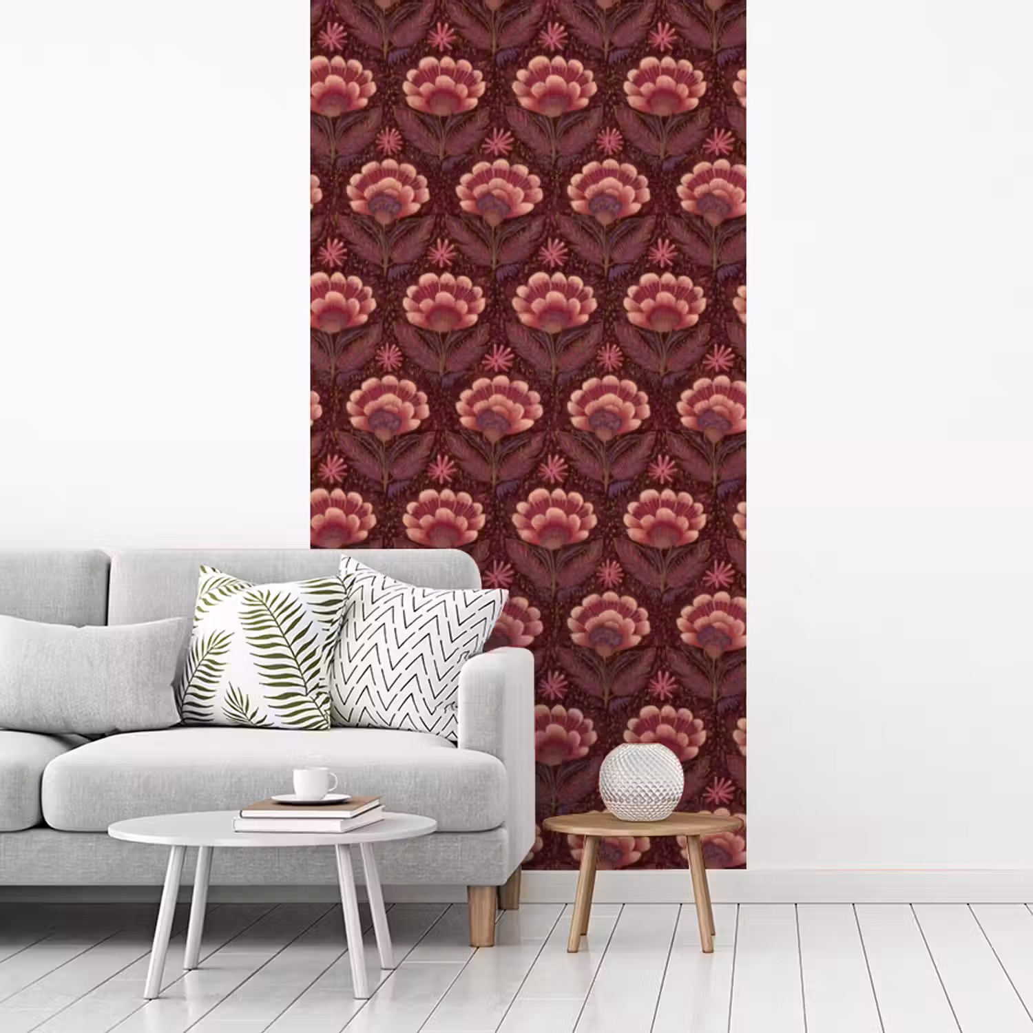 Bloemen - Waaier - Paars fotobehang vinyl groot 64 -woonkamer