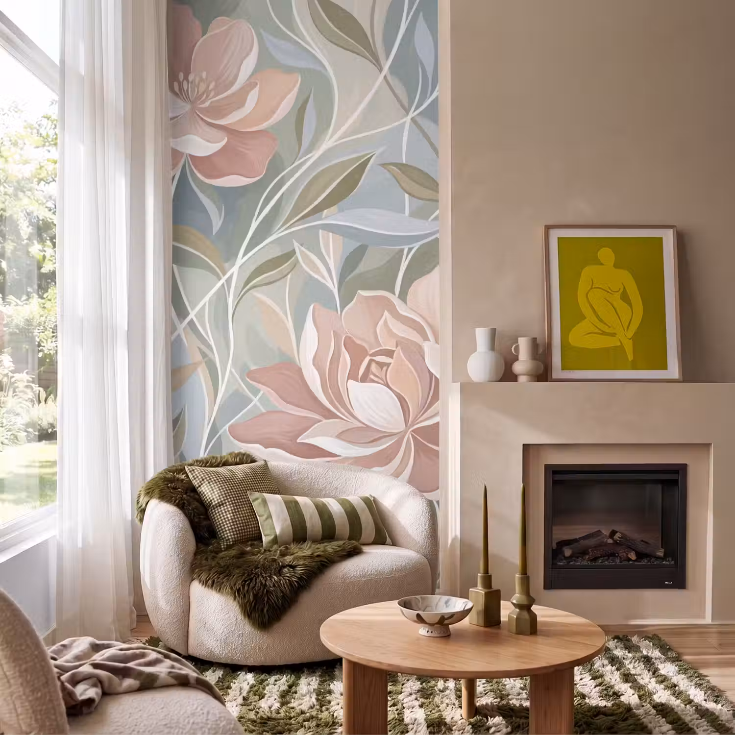 Elegant - Romantiek - Roze Behang Vlies klein -sfeer2