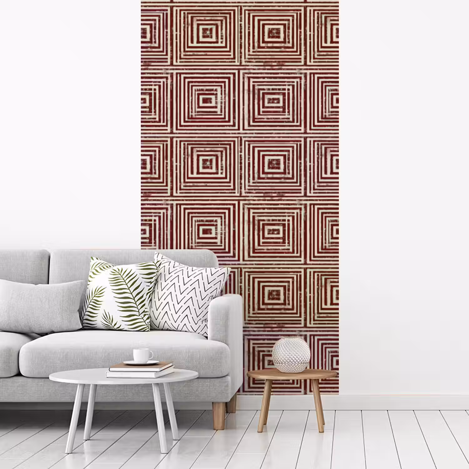 Geometrisch - Patroon - Rood fotobehang vinyl groot 64 -woonkamer