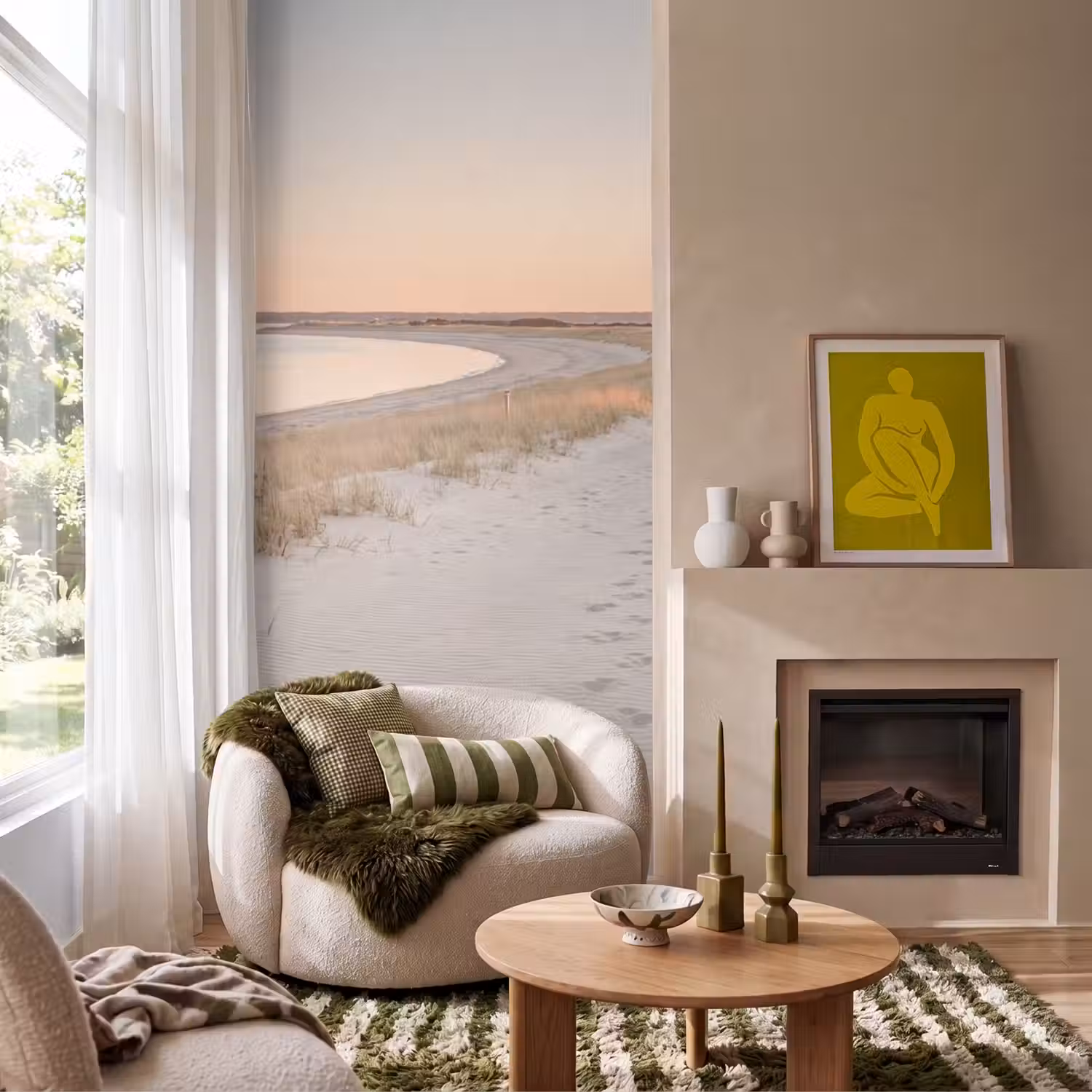 Kustlijn - Horizon - Hek Behang Vlies klein -sfeer2